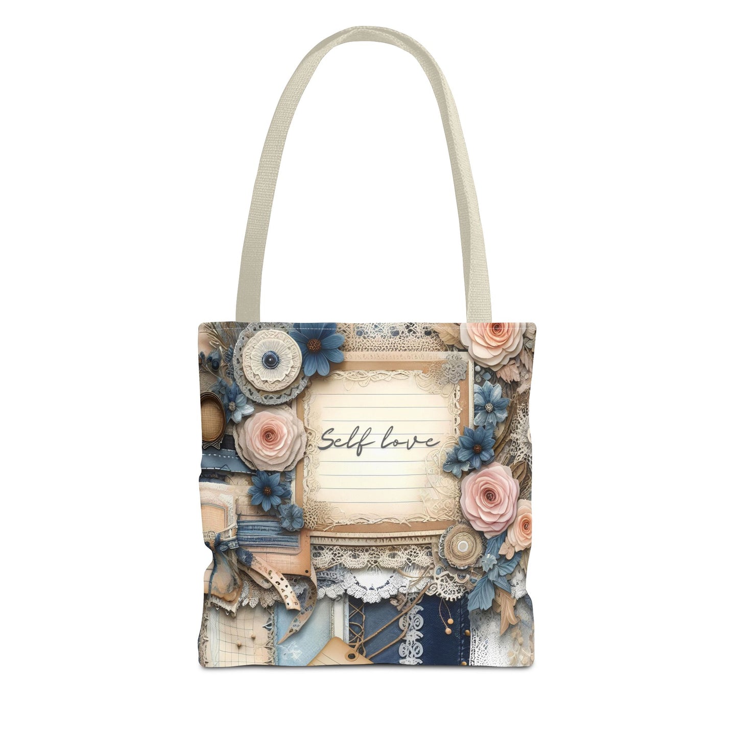 Self Love & Self Care Floral Tote Bag - Stylish & Inspirational Everyday Accessory