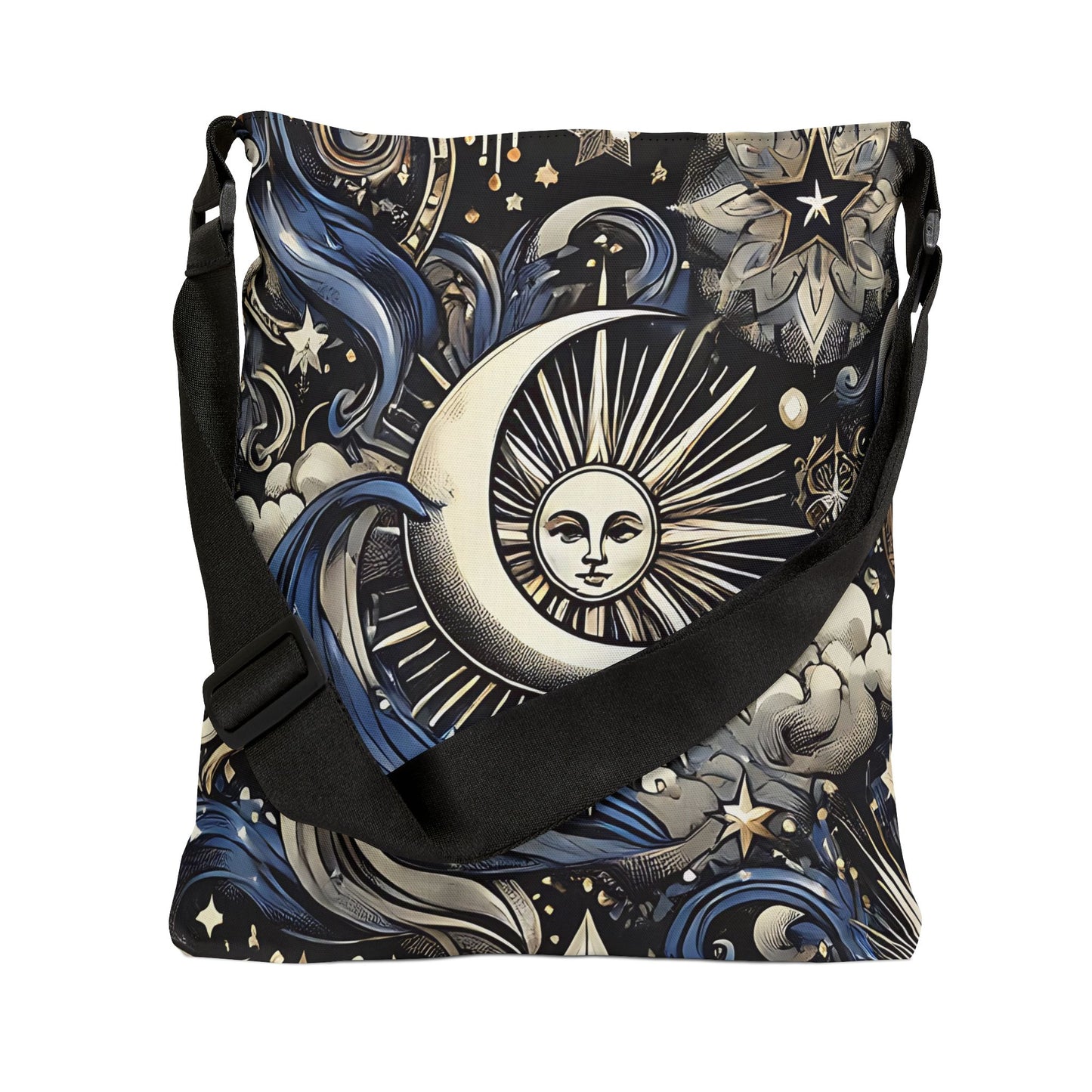 Celestial Dreams Adjustable Tote Bag - Moon & Stars Design