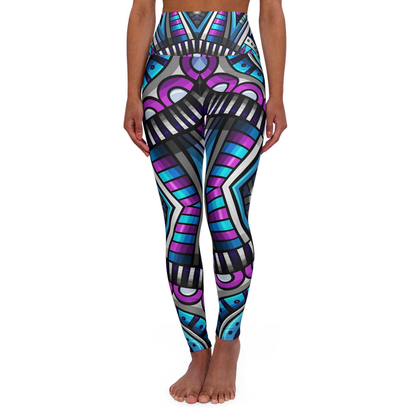 Vibrant High Waisted Yoga Leggings for Active Lifestyle - Perfect for Fitness and Yoga Classes