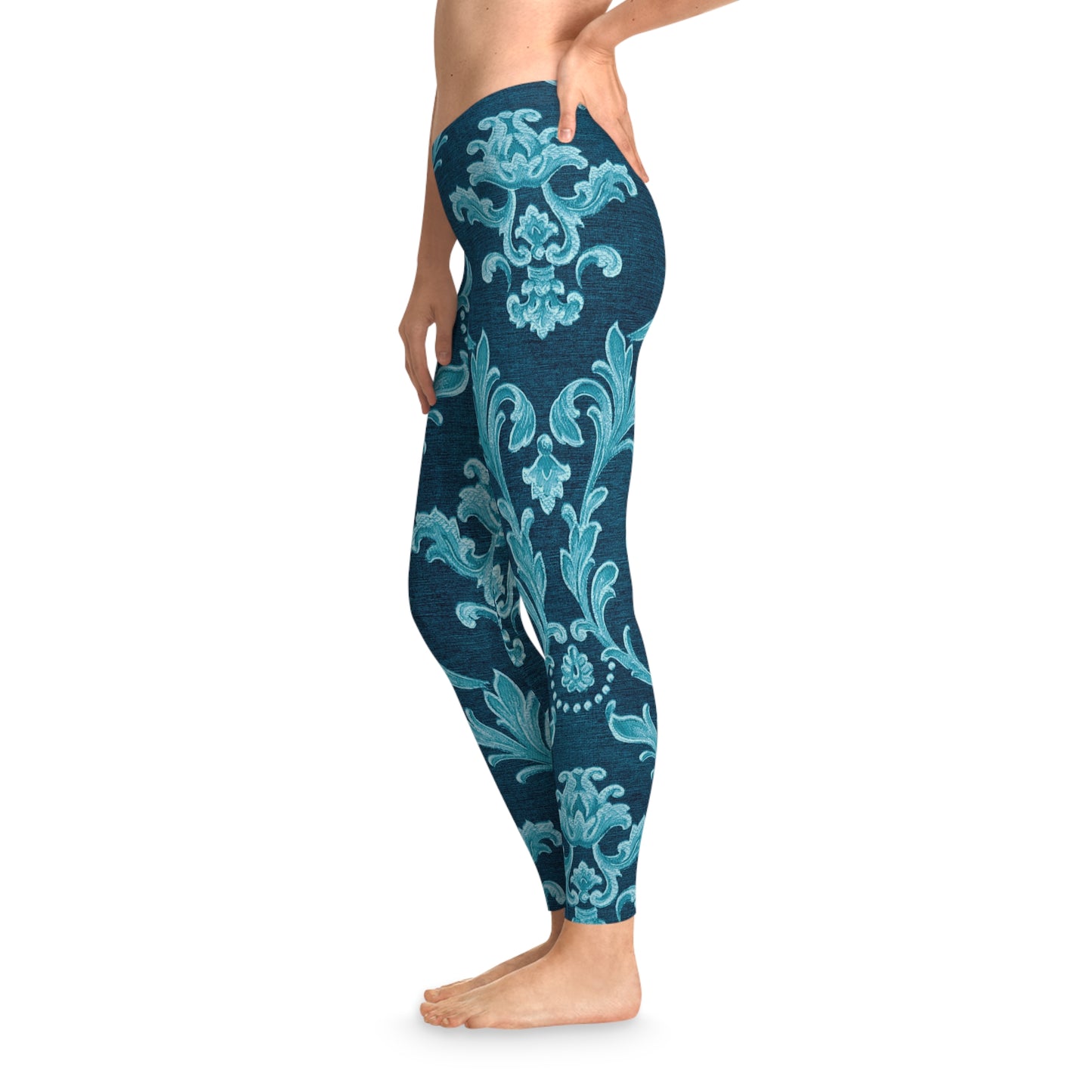 Elegant Floral Stretchy Leggings for Comfort & Style