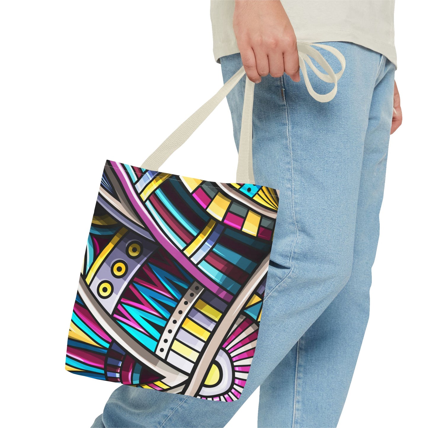 Colorful Graphic Tote Bag - Stylish & Versatile for Everyday Use