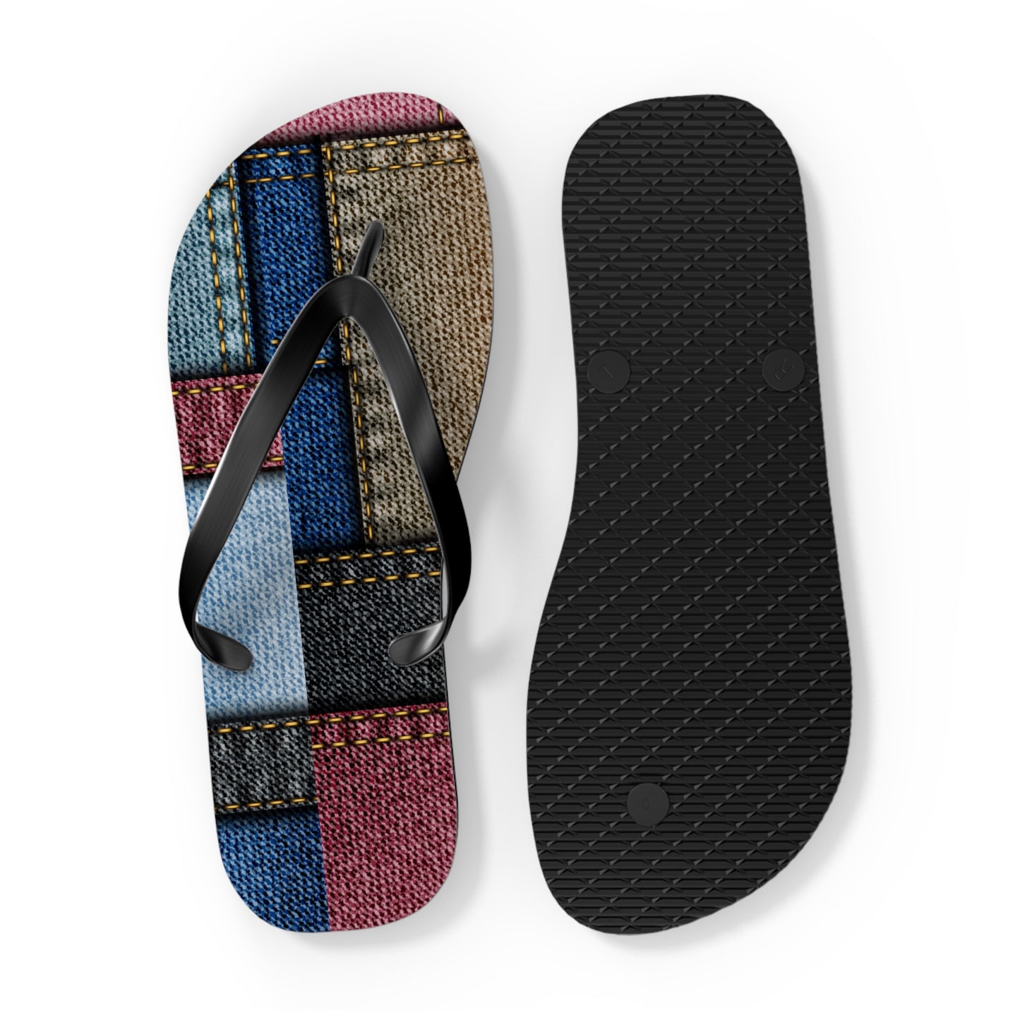 Stylish Denim Patch Flip Flops for Summer Adventures