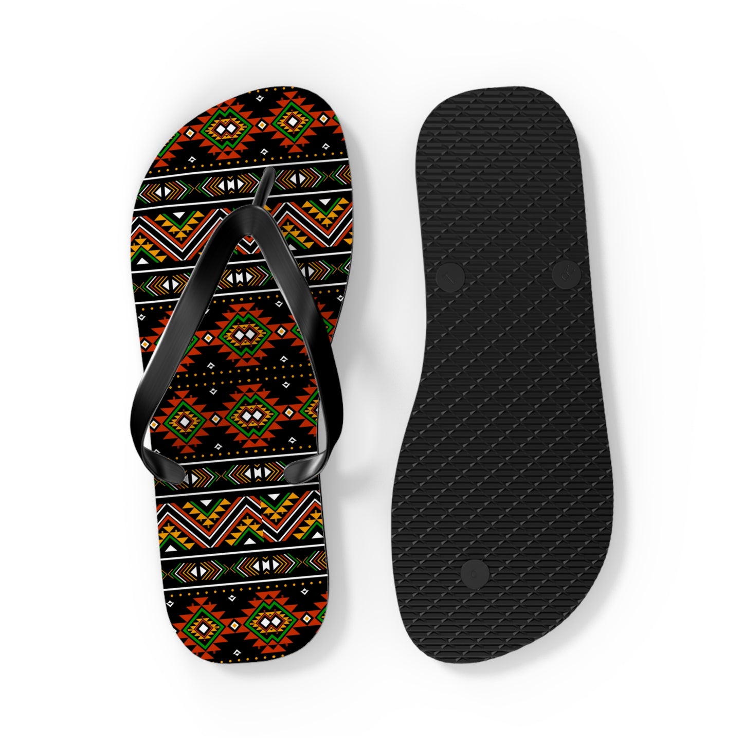 Vibrant Tribal Pattern Flip Flops - Stylish Summer Sandals for Beach Days