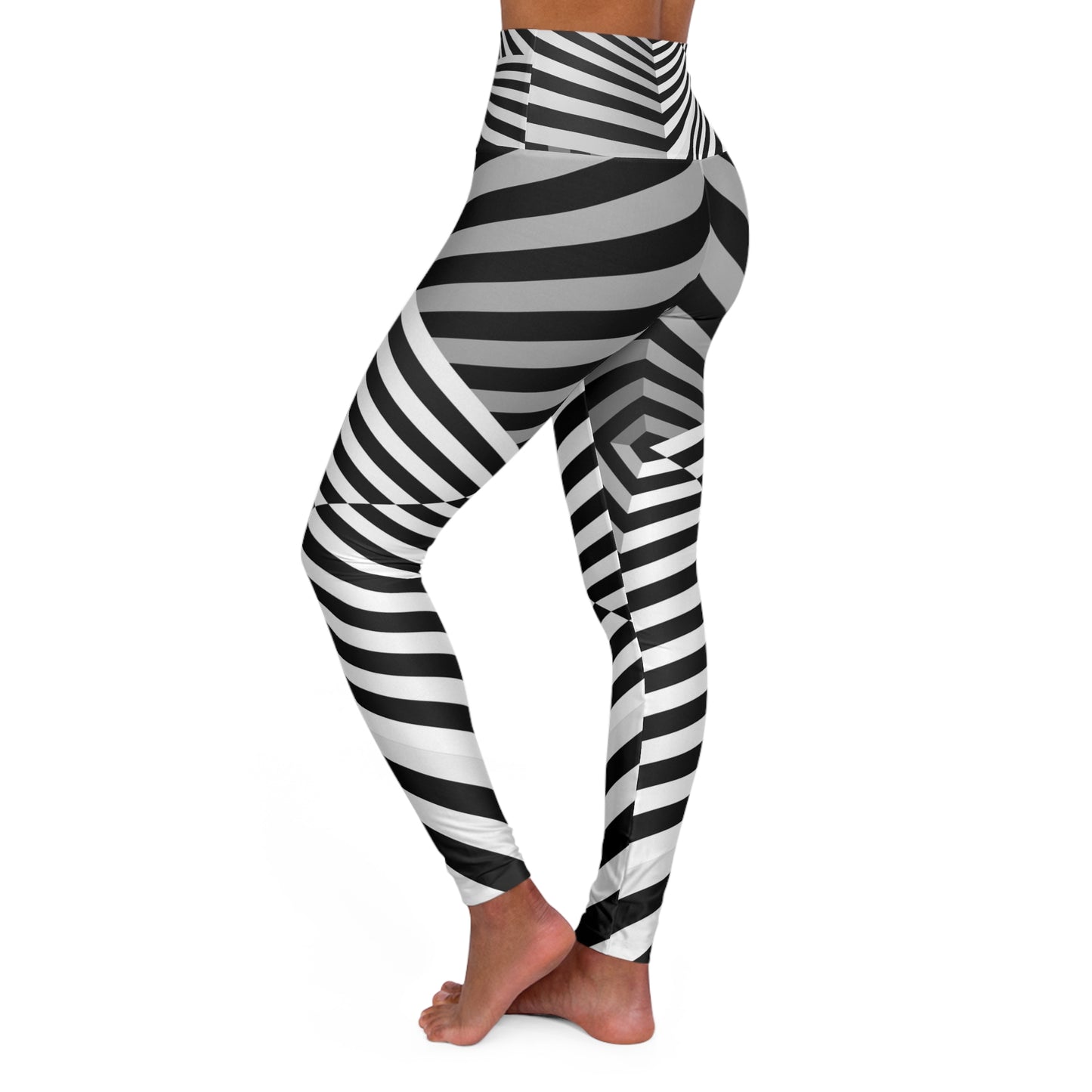 Chic Black and White High Waisted Yoga Leggings for Style and Comfort