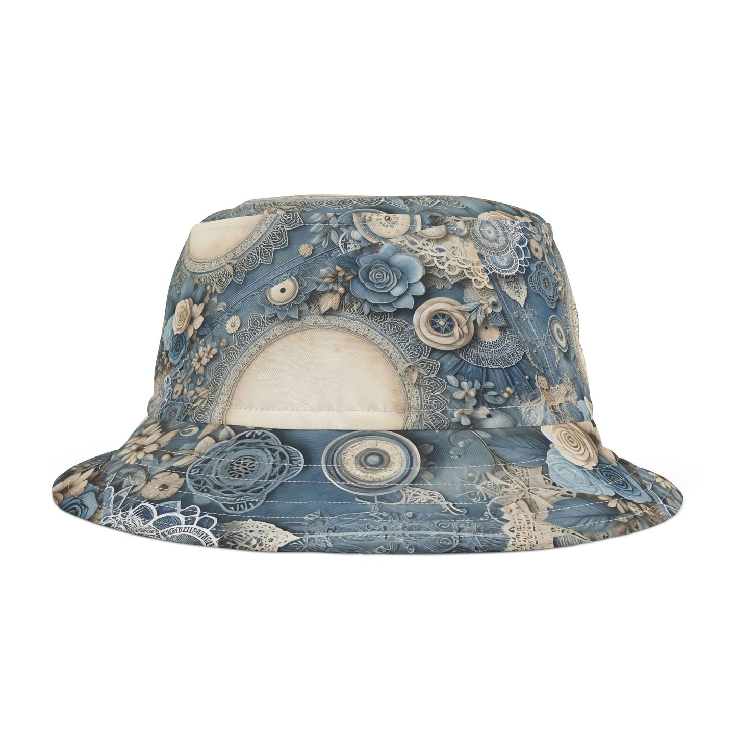 Boho Floral Bucket Hat with Mandala Design – Trendy & Artistic Accessory