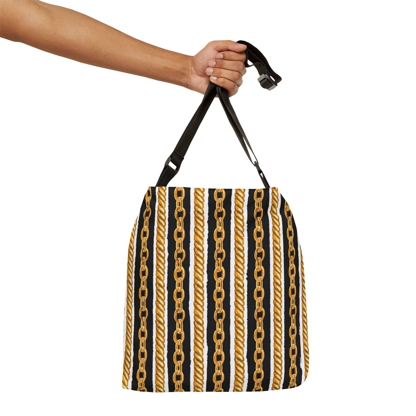 Chic Adjustable Tote Bag with Bold Chain Design