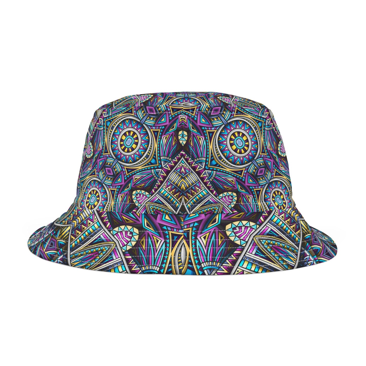 Vibrant Geometric Pattern Bucket Hat - Stylish Sun Protection