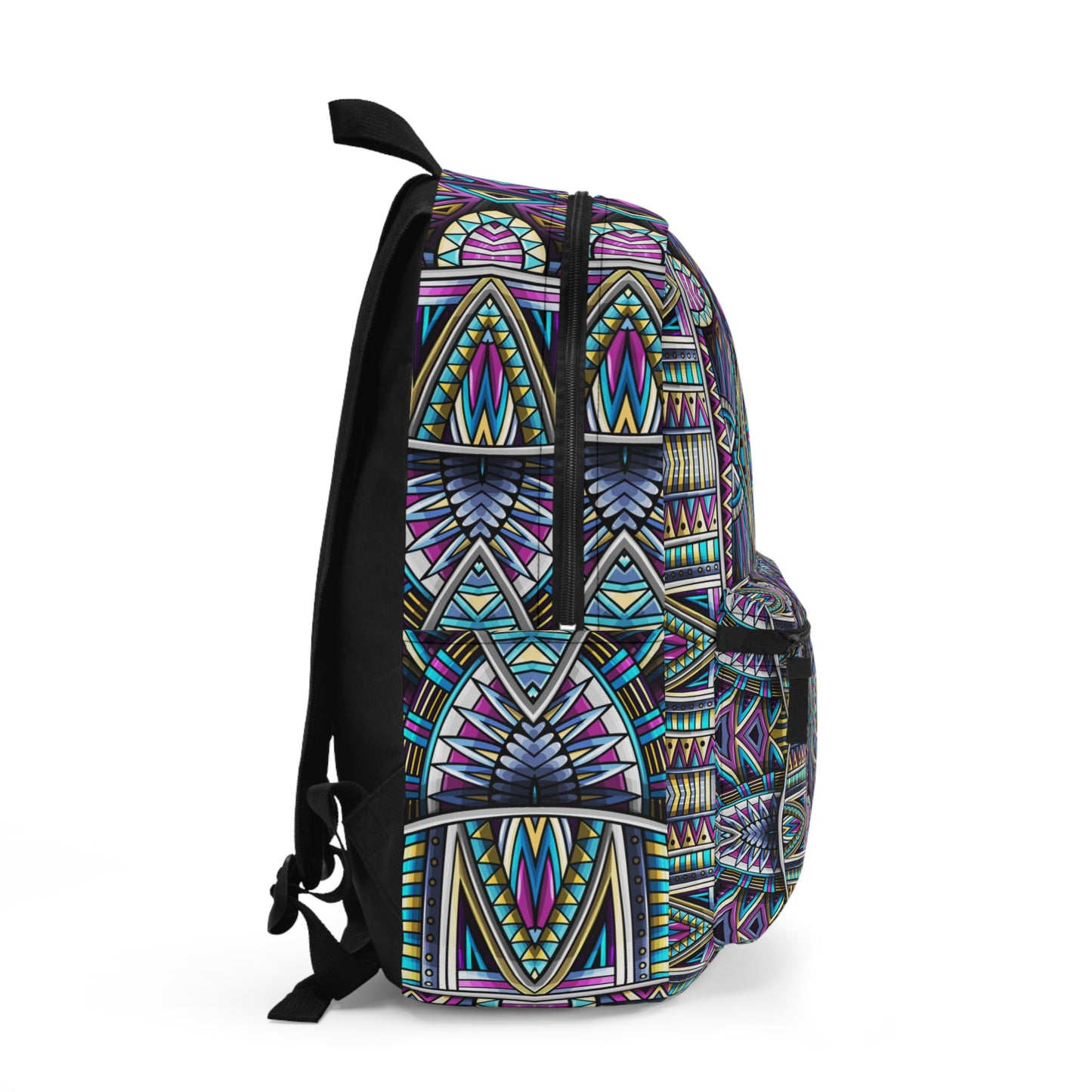 Colorful Geometric Backpack - Trendy Travel Bag for Students & Adventurers