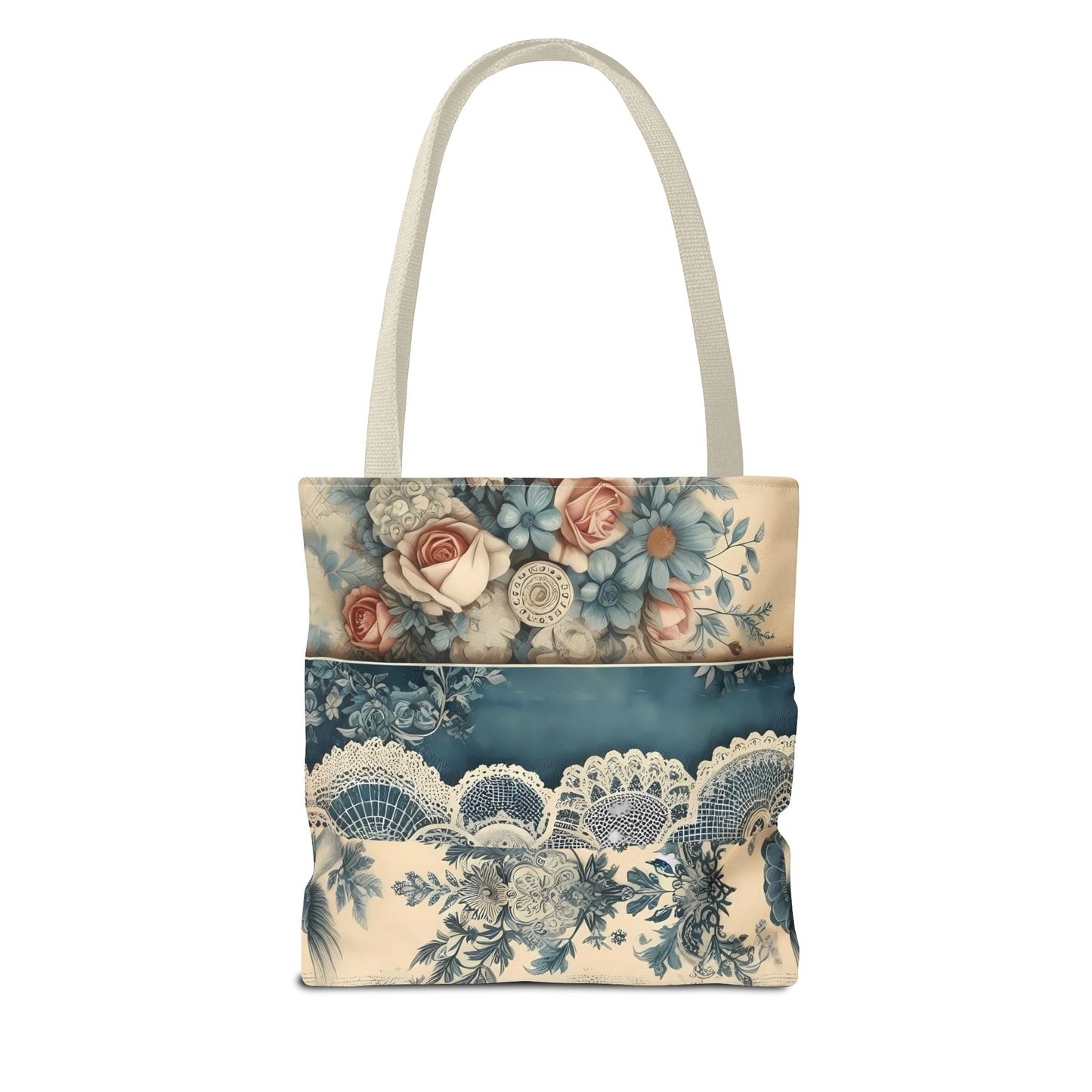 Elegant Floral Lace Tote Bag - Vintage Style for Everyday Use