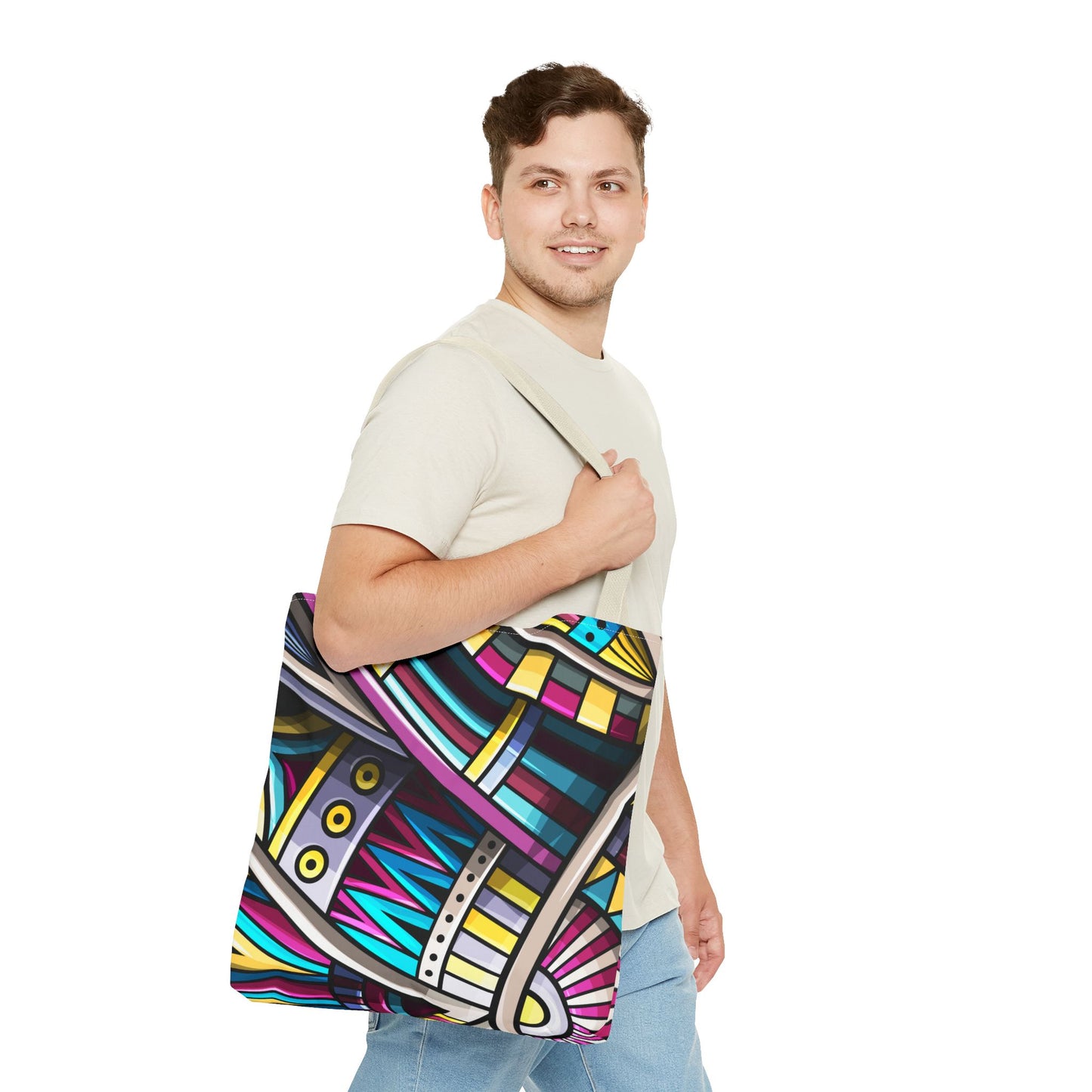 Colorful Graphic Tote Bag - Stylish & Versatile for Everyday Use