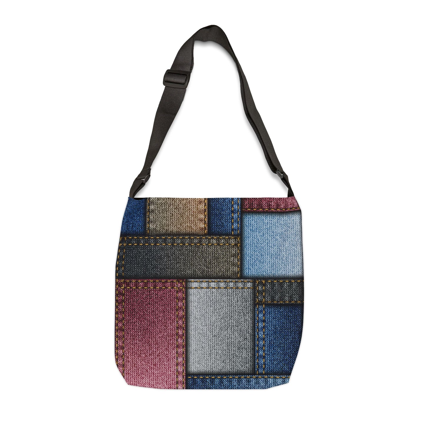 Patchwork Denim Adjustable Tote Bag - Stylish and Versatile Carryall