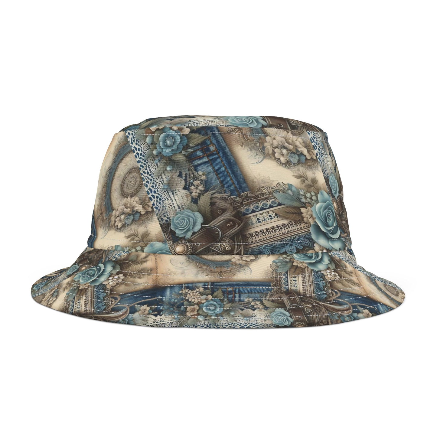 Vintage Floral Bucket Hat - Boho Chic, Ideal for Summer Outings & Festivals