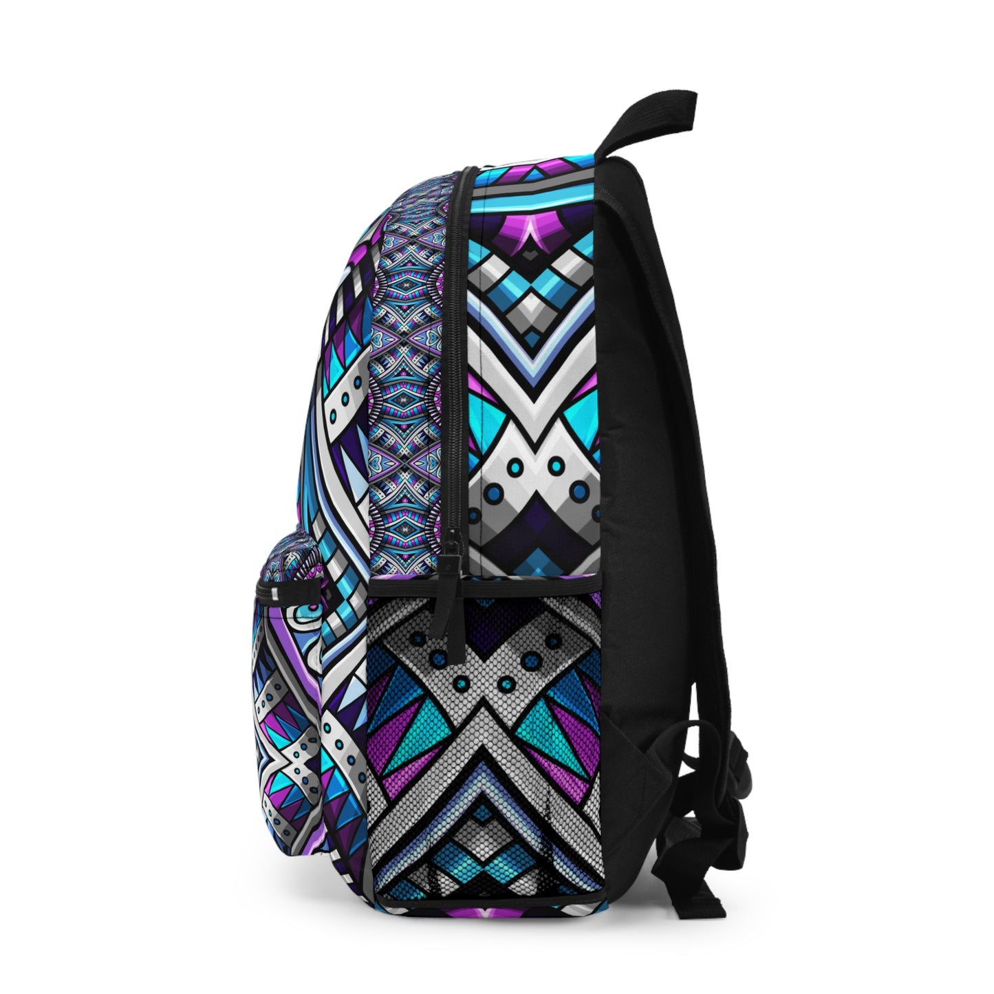 Vibrant Geometric Pattern Backpack - Stylish & Functional for School and Travel