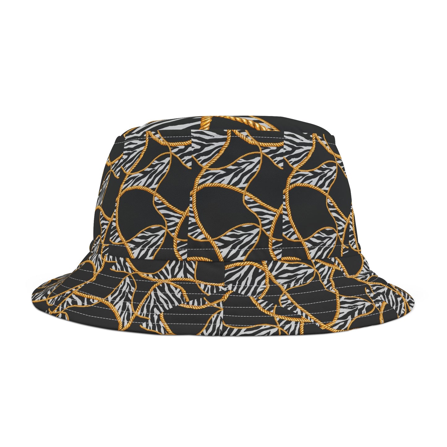 Zebra and Chain Bucket Hat - Luxe Jungle Vibes