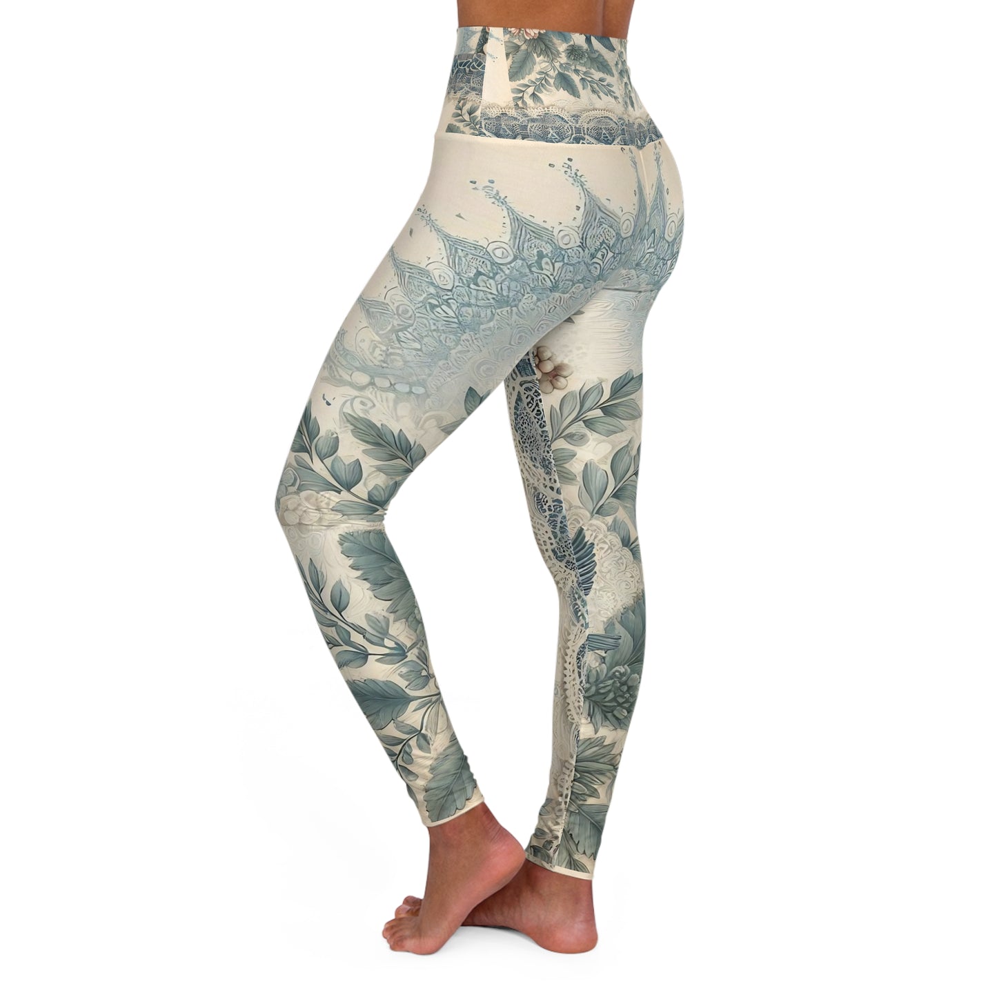 Luxe Floral High Waisted Yoga Leggings | Stylish Activewear for Comfort & Fitness