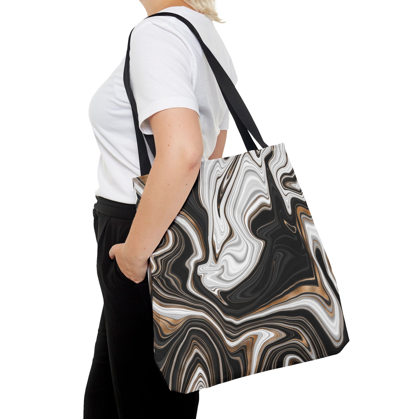 Chic Marble Print Tote Bag - Stylish Eco-Friendly Carryall for Everyday Use