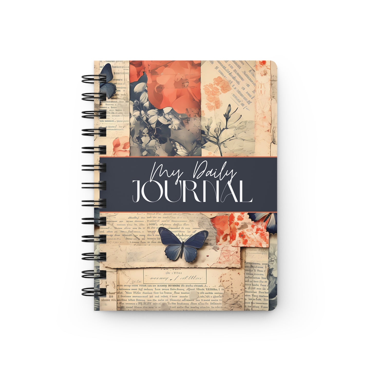 Floral Butterfly Spiral Bound Journal - My Daily Journal for Inspiration and Reflection