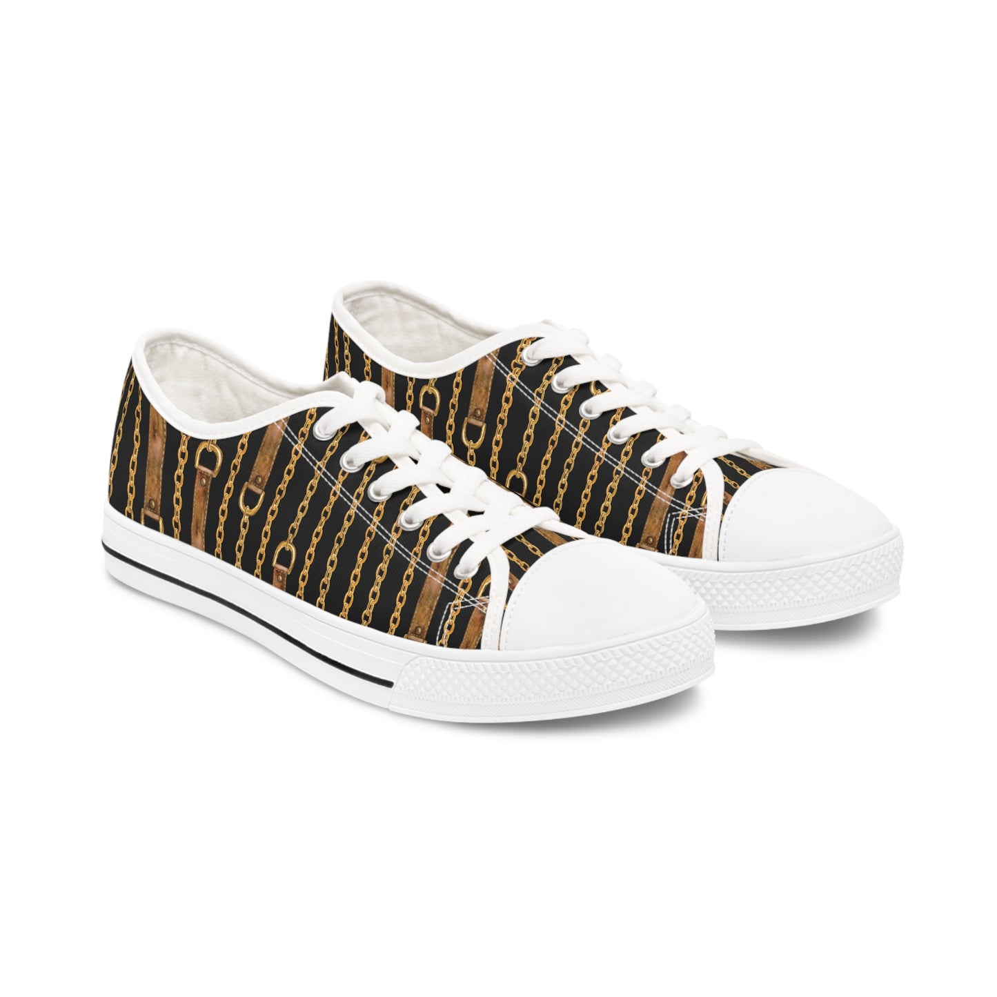 Chic Women&#039;s Low Top Sneakers with Chain Design - Trendy Casual Footwear