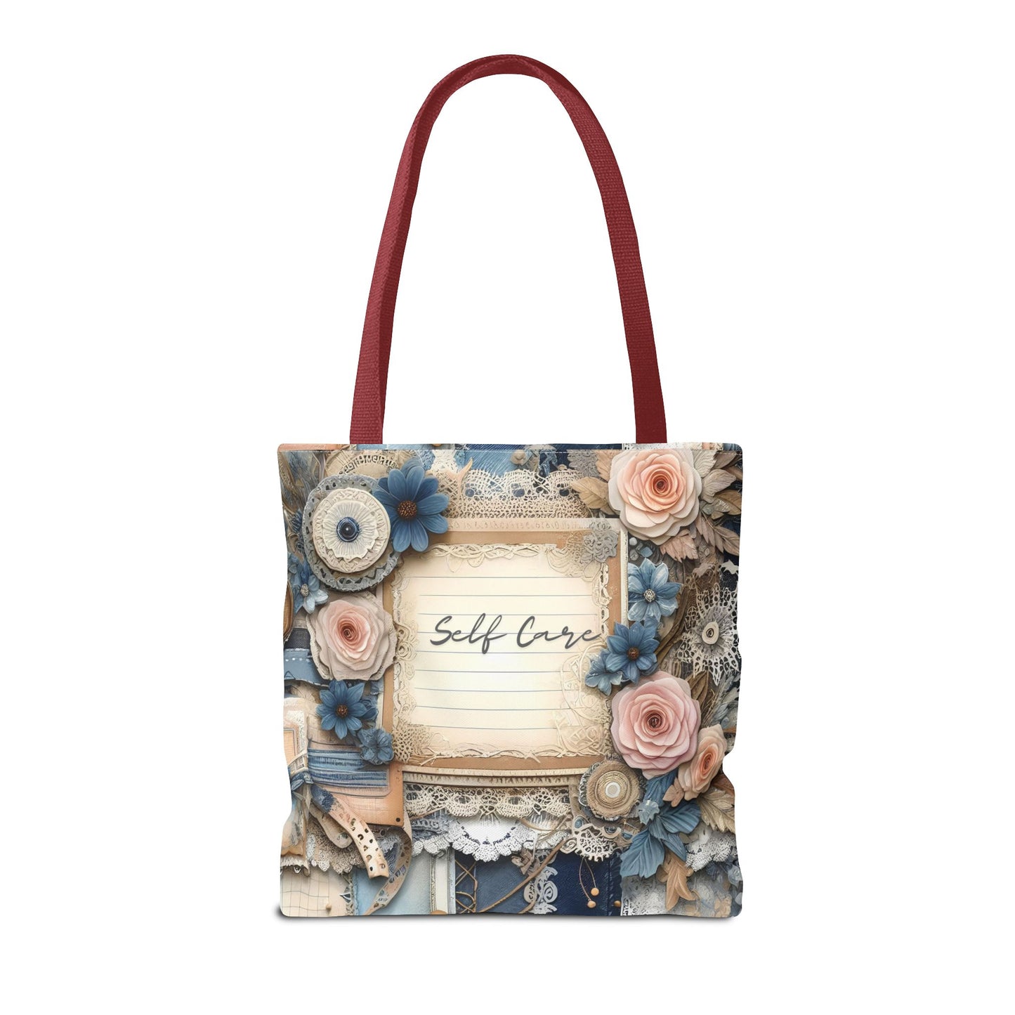 Self Love & Self Care Floral Tote Bag - Stylish & Inspirational Everyday Accessory