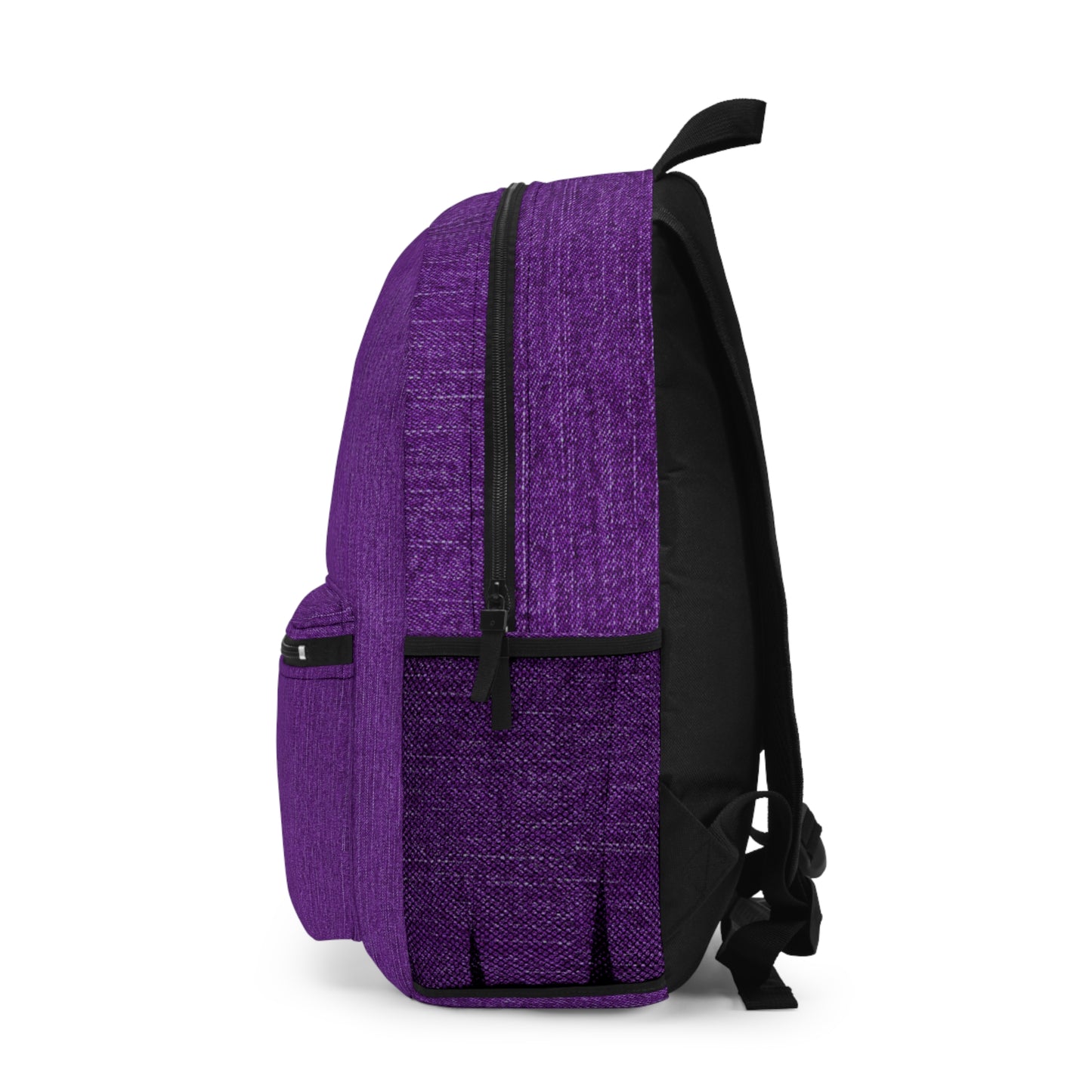 Stylish Purple Denim Print Backpack – Perfect for School or Travel