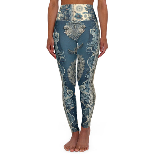 Elegant Floral High Waisted Yoga Leggings - Comfortable Activewear for Fitness and Style