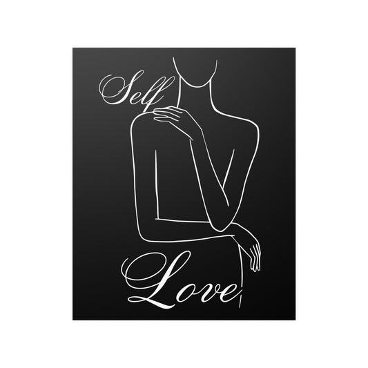 Wall Art Female Body Line Art Self Love Satin Posters (210gsm)