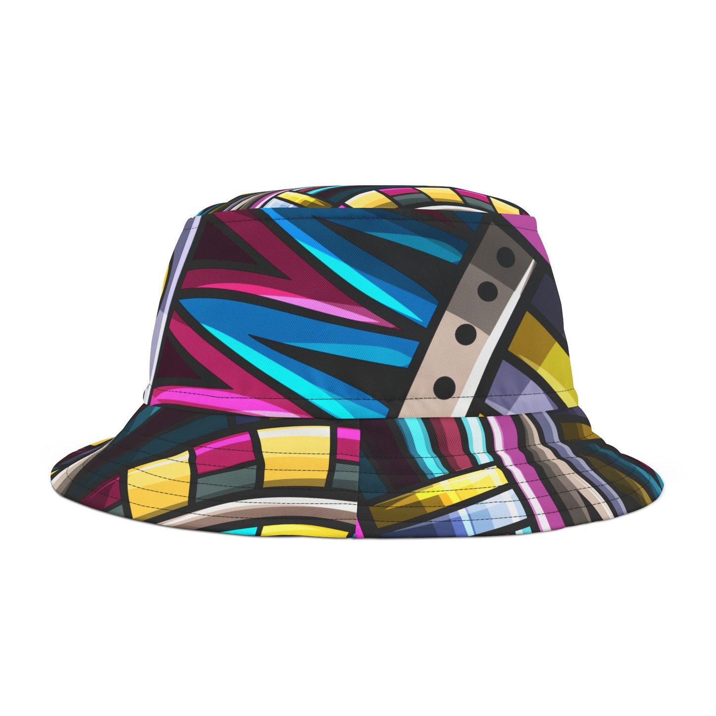 Vibrant Geometric Bucket Hat - Colorful Summer Accessory