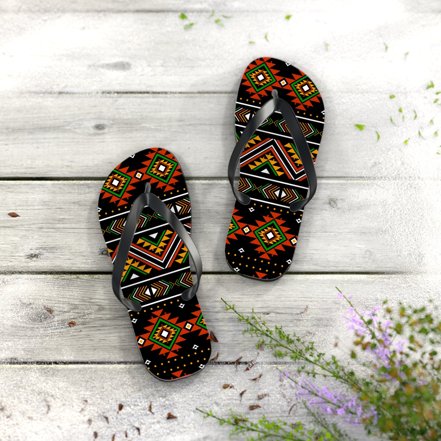 Tribal Print Flip Flops - Boho Summer Sandals