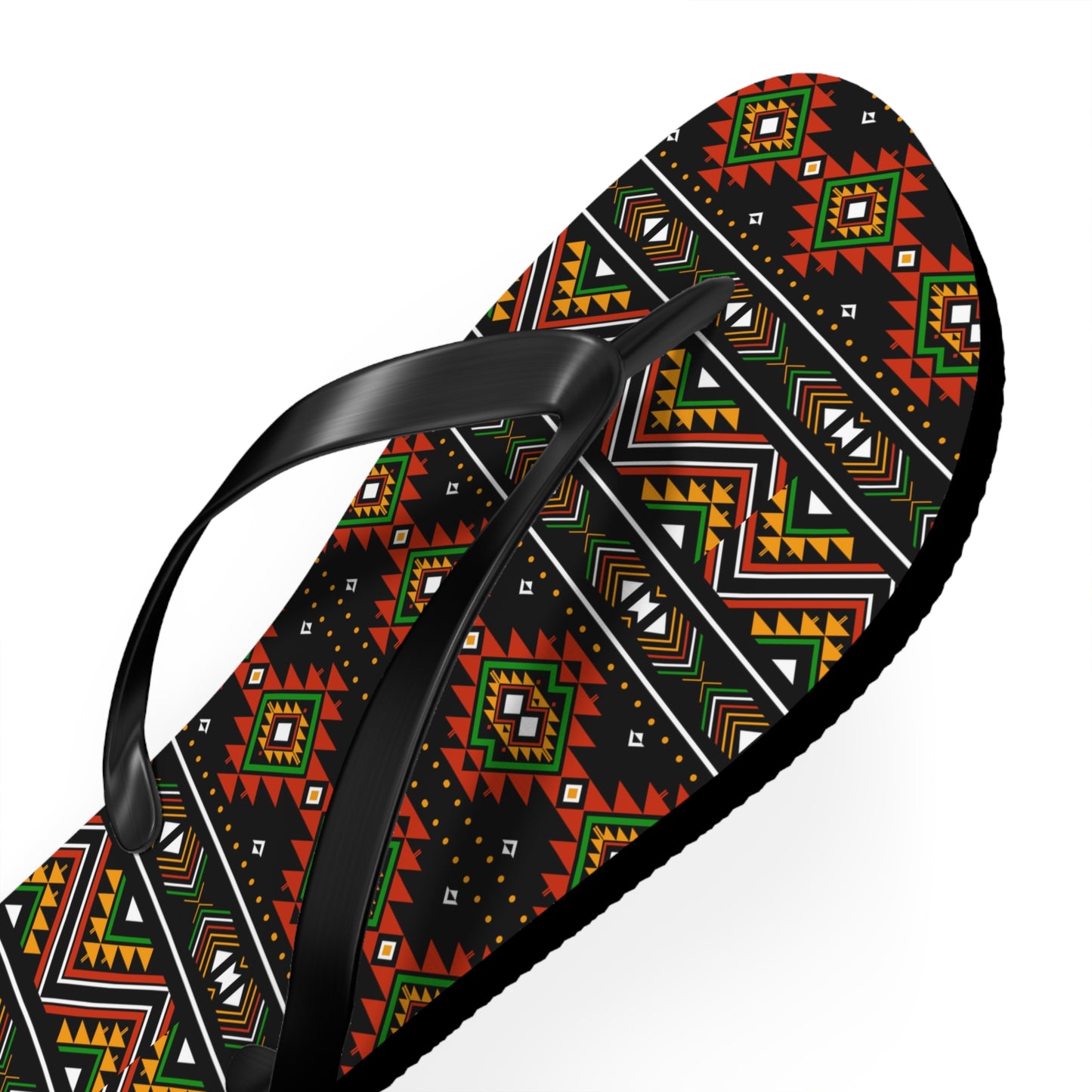 Vibrant Tribal Pattern Flip Flops - Stylish Summer Sandals for Beach Days