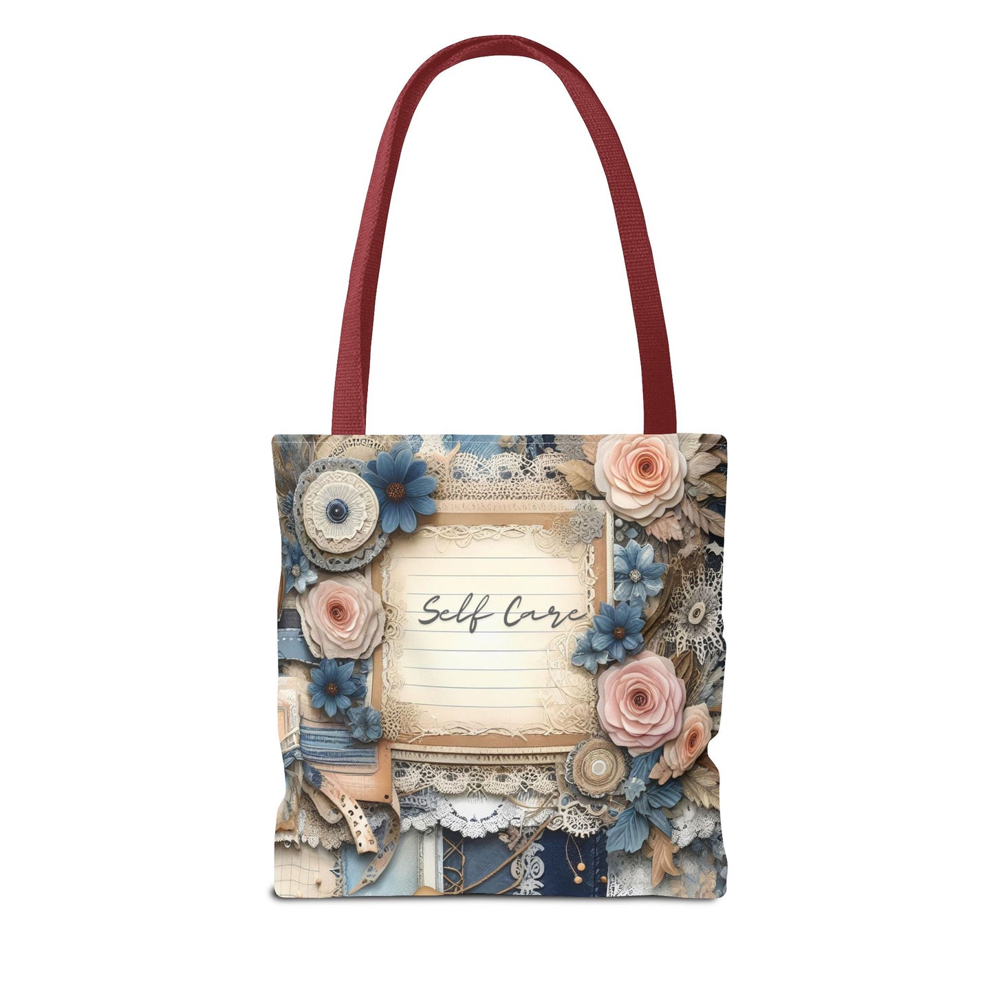 Self Love & Self Care Floral Tote Bag - Stylish & Inspirational Everyday Accessory