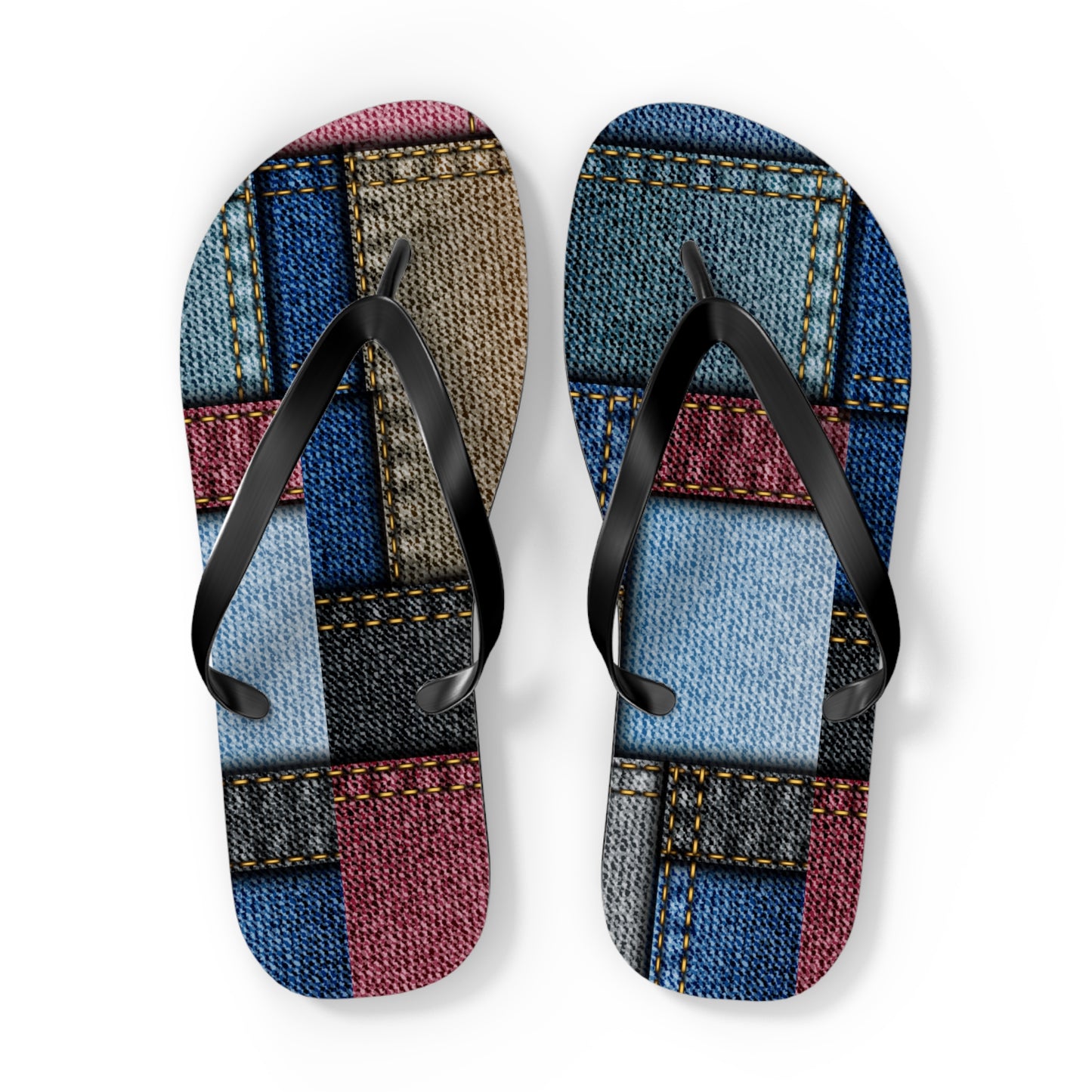 Stylish Denim Patch Flip Flops for Summer Adventures