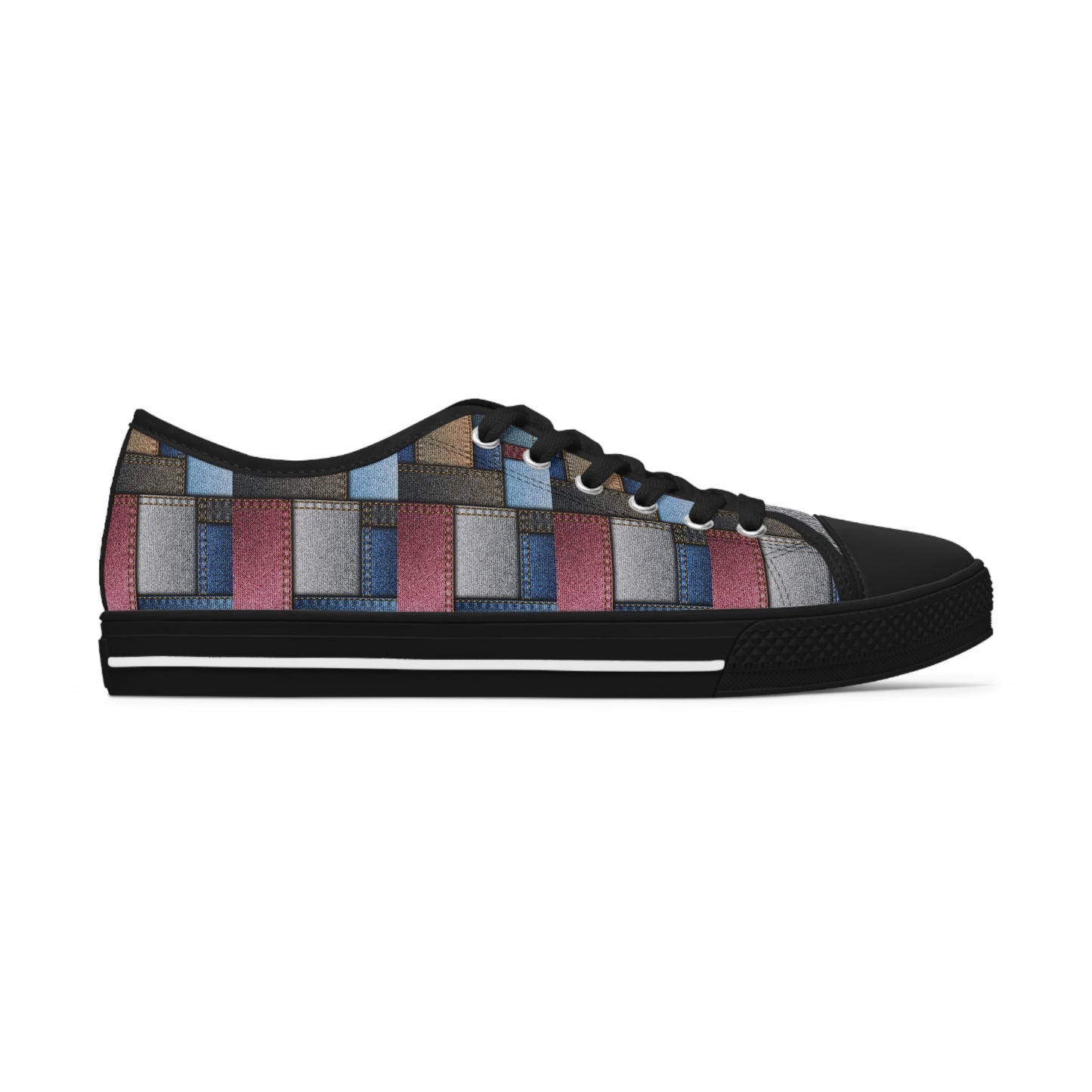 Stylish Women's Low Top Sneakers - Colorful Geometric Design for Casual Comfort