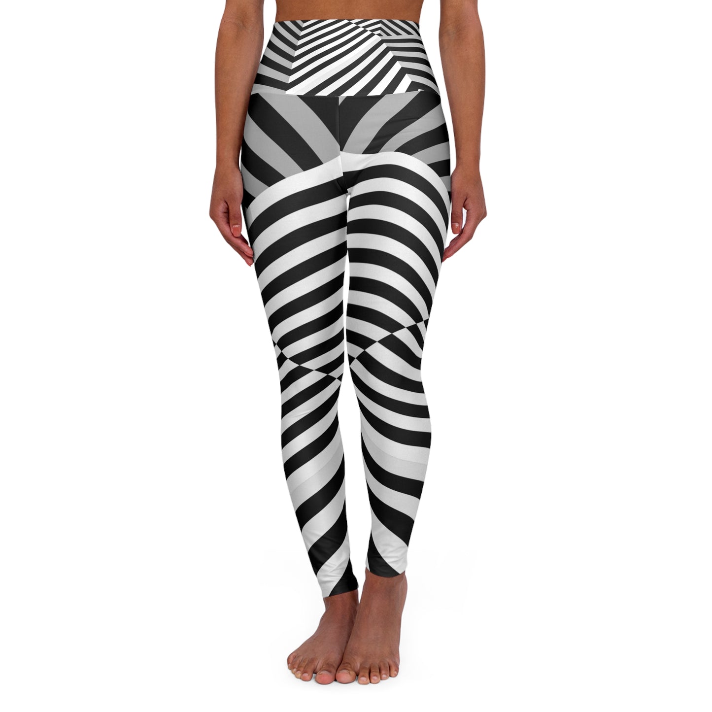 Chic Black and White High Waisted Yoga Leggings for Style and Comfort