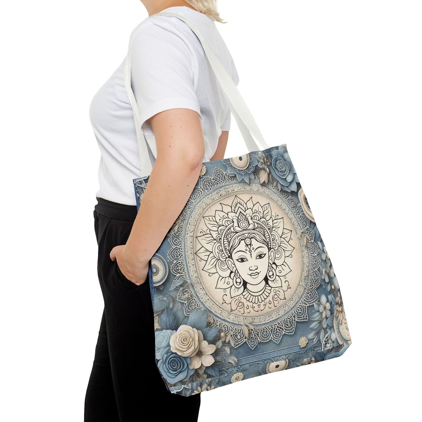 Mandala Goddess Tote Bag - Stylish Bohemian Eco-Friendly Shopping Bag