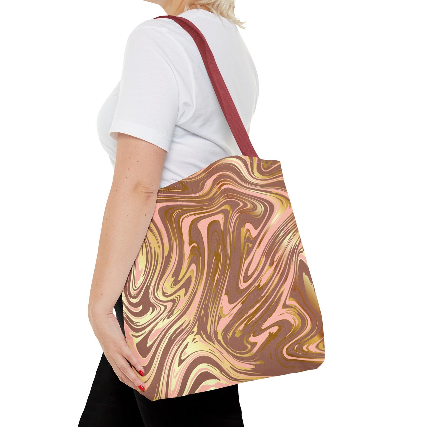 Chic Abstract Marble Tote Bag - Stylish Reusable Shopping Bag for Everyday Use