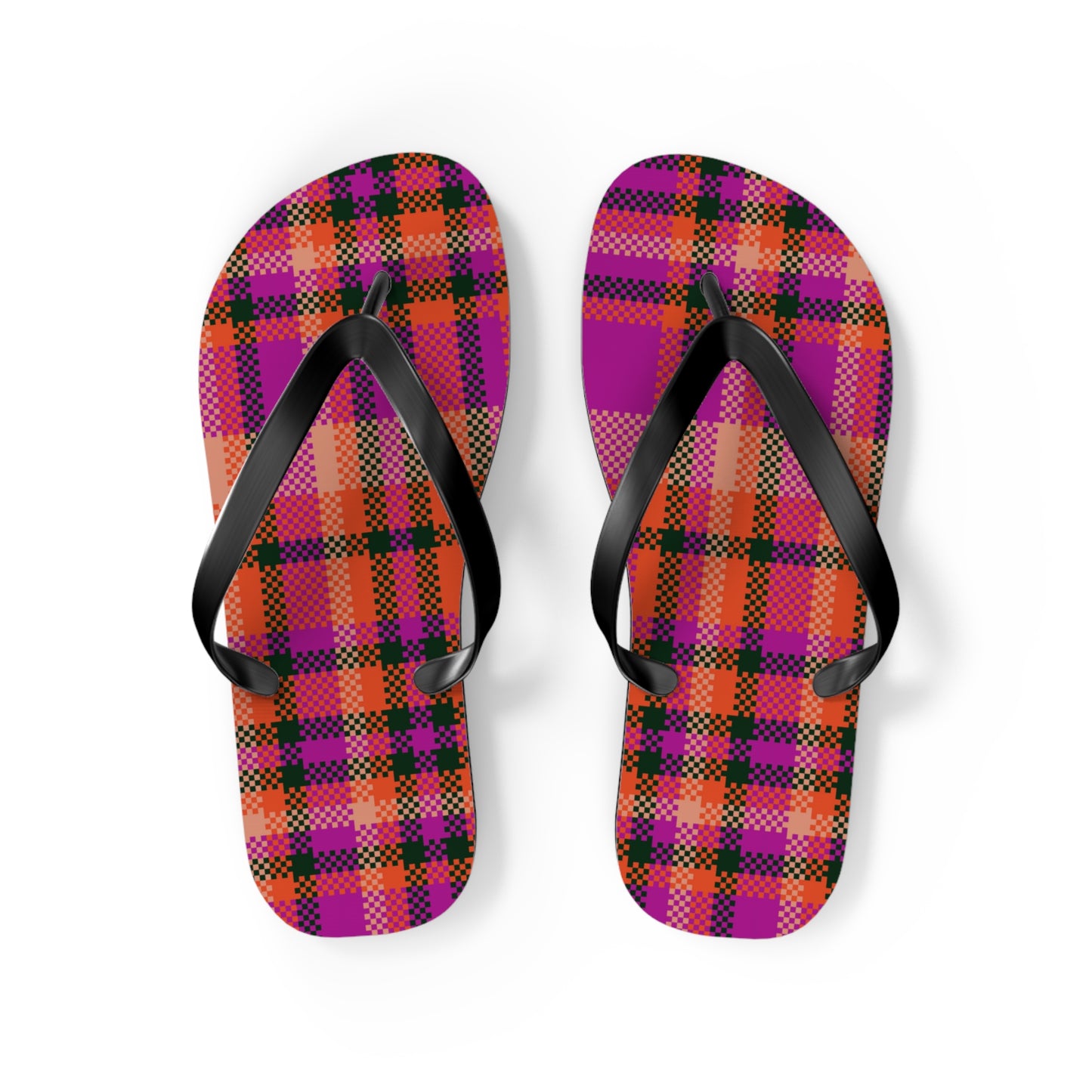 Vibrant Plaid Flip Flops - Perfect for Summer Fun and Casual Outings