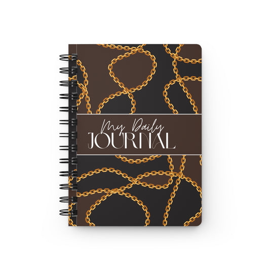 My Daily Journal - Elegant Spiral Bound Journal with Chain Design for Creative Writing