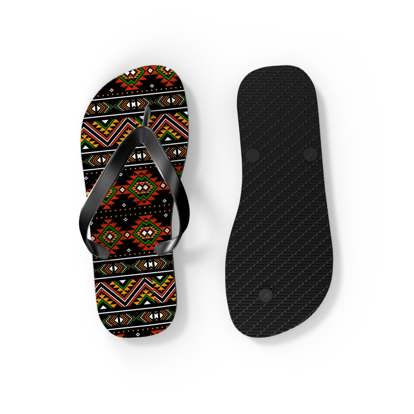 Vibrant Tribal Pattern Flip Flops - Stylish Summer Sandals for Beach Days