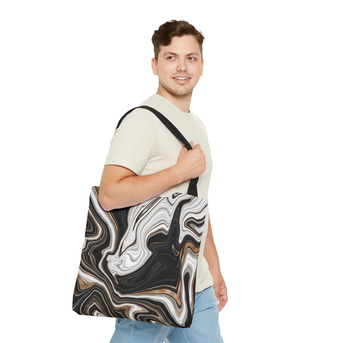 Chic Marble Print Tote Bag - Stylish Eco-Friendly Carryall for Everyday Use