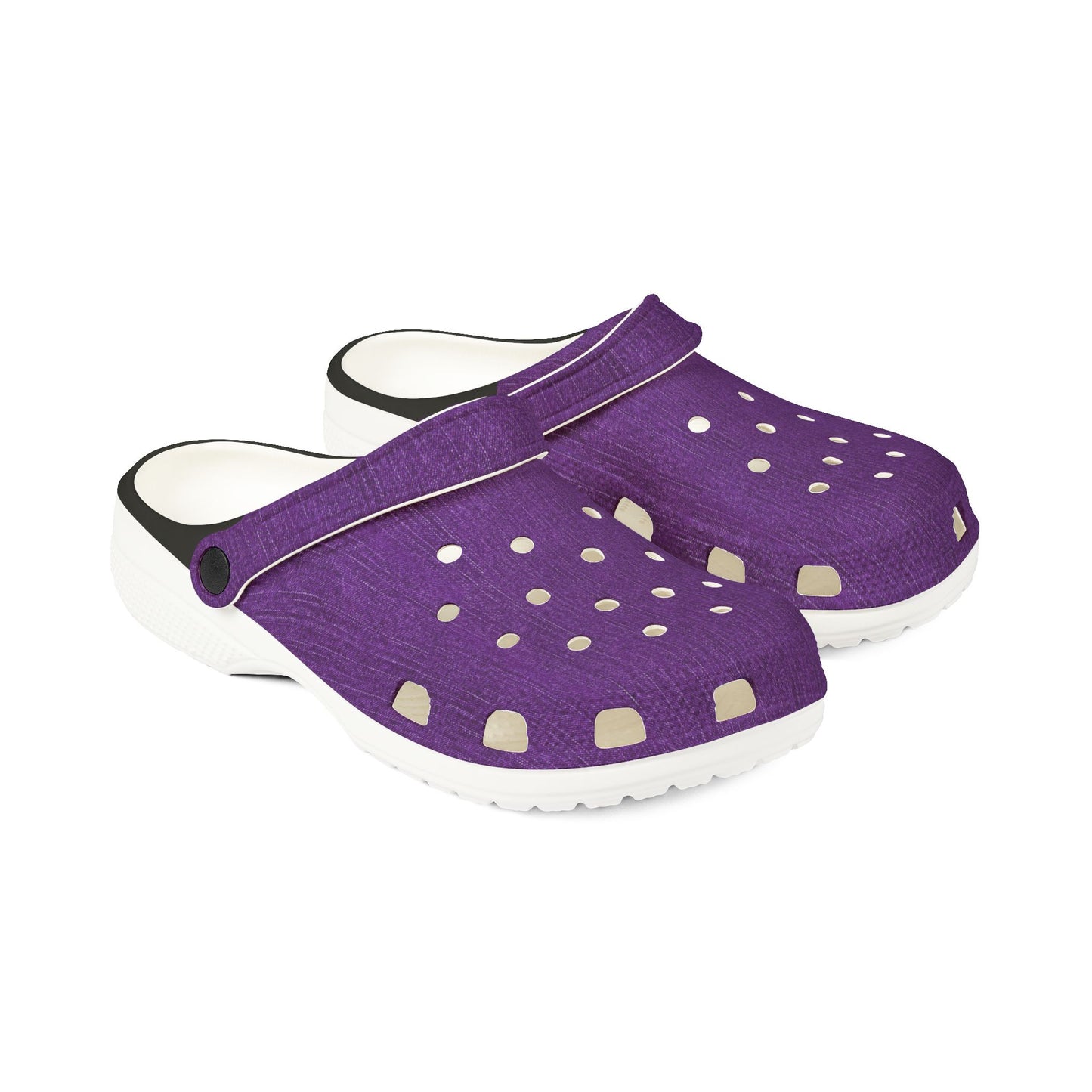 Comfortable Purple EVA Foam Clogs for Casual Wear Purple Denim