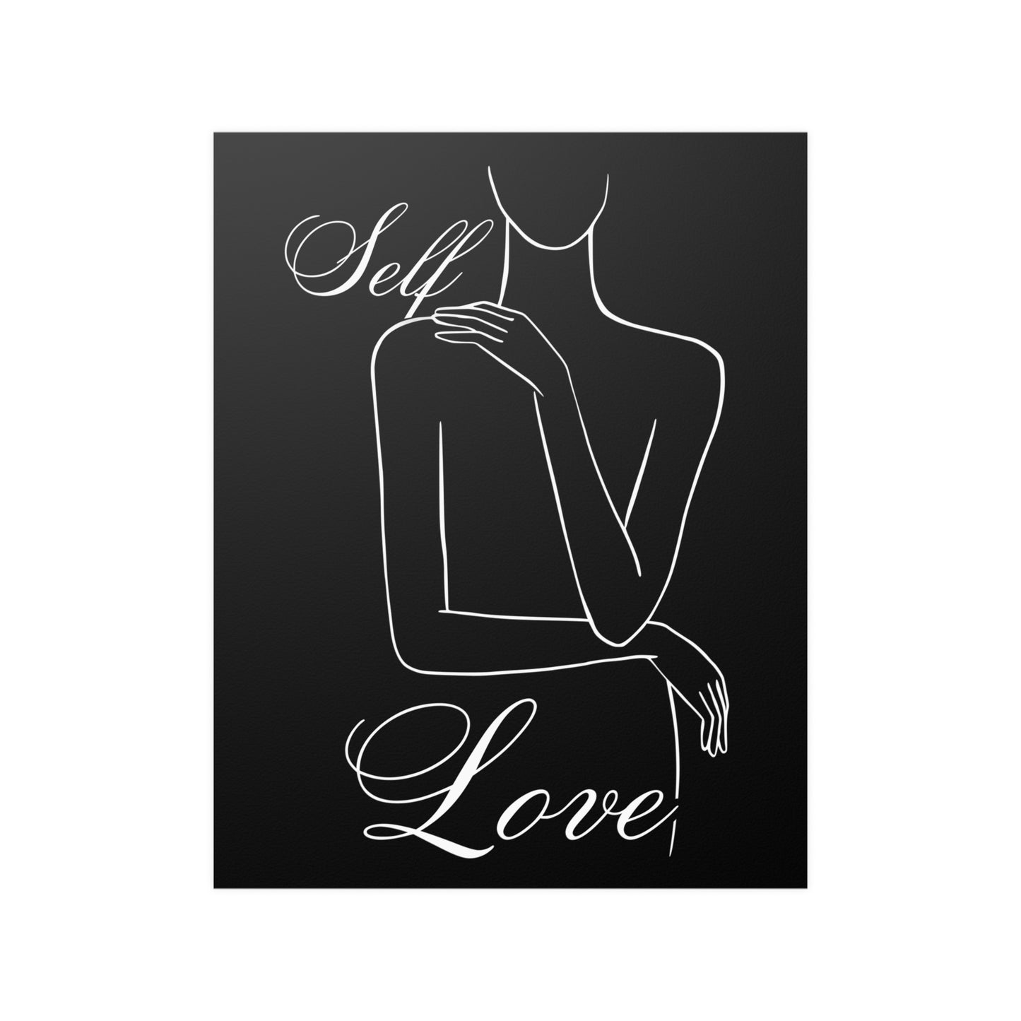 Wall Art Female Body Line Art Self Love Satin Posters (210gsm)