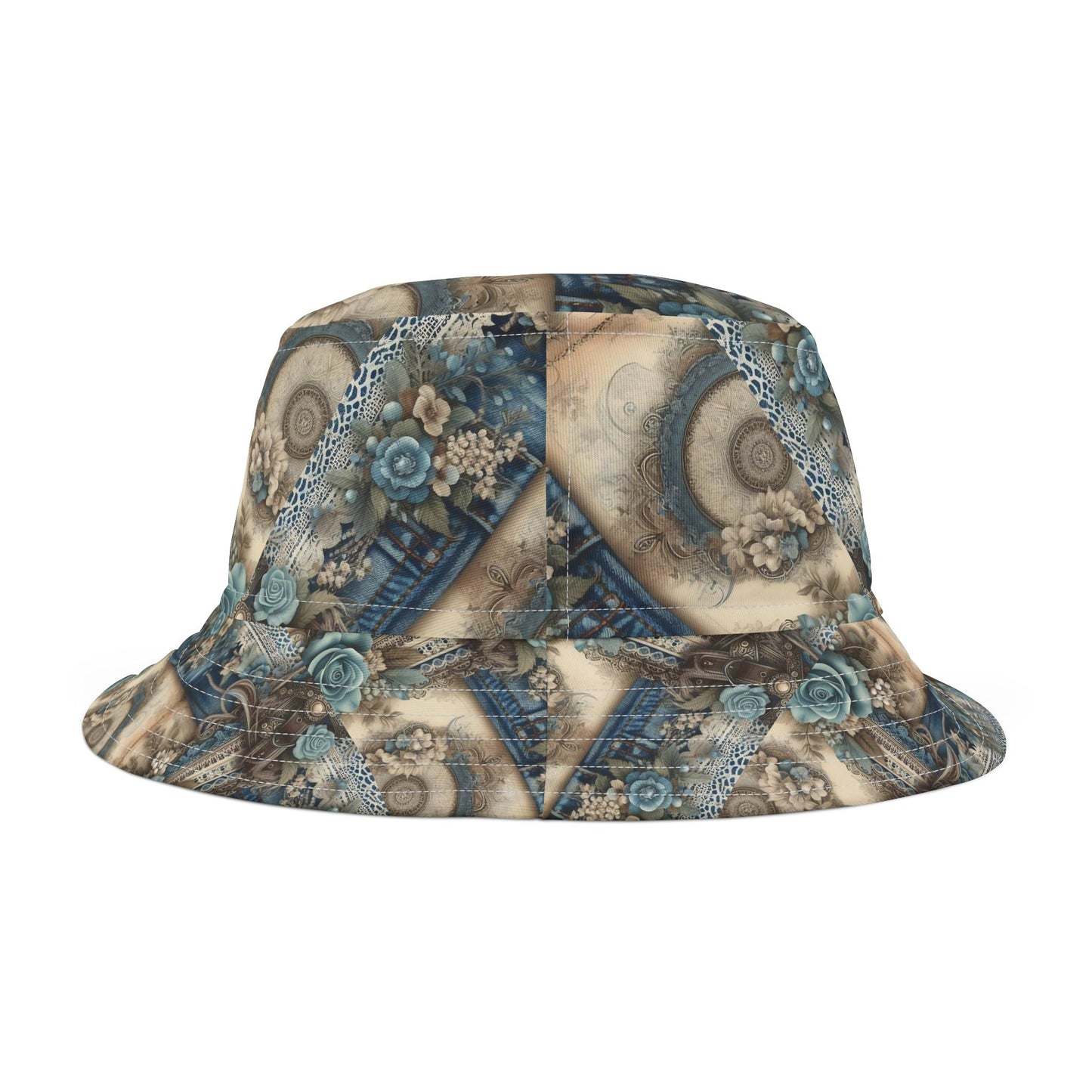 Vintage Floral Bucket Hat - Boho Chic, Ideal for Summer Outings & Festivals