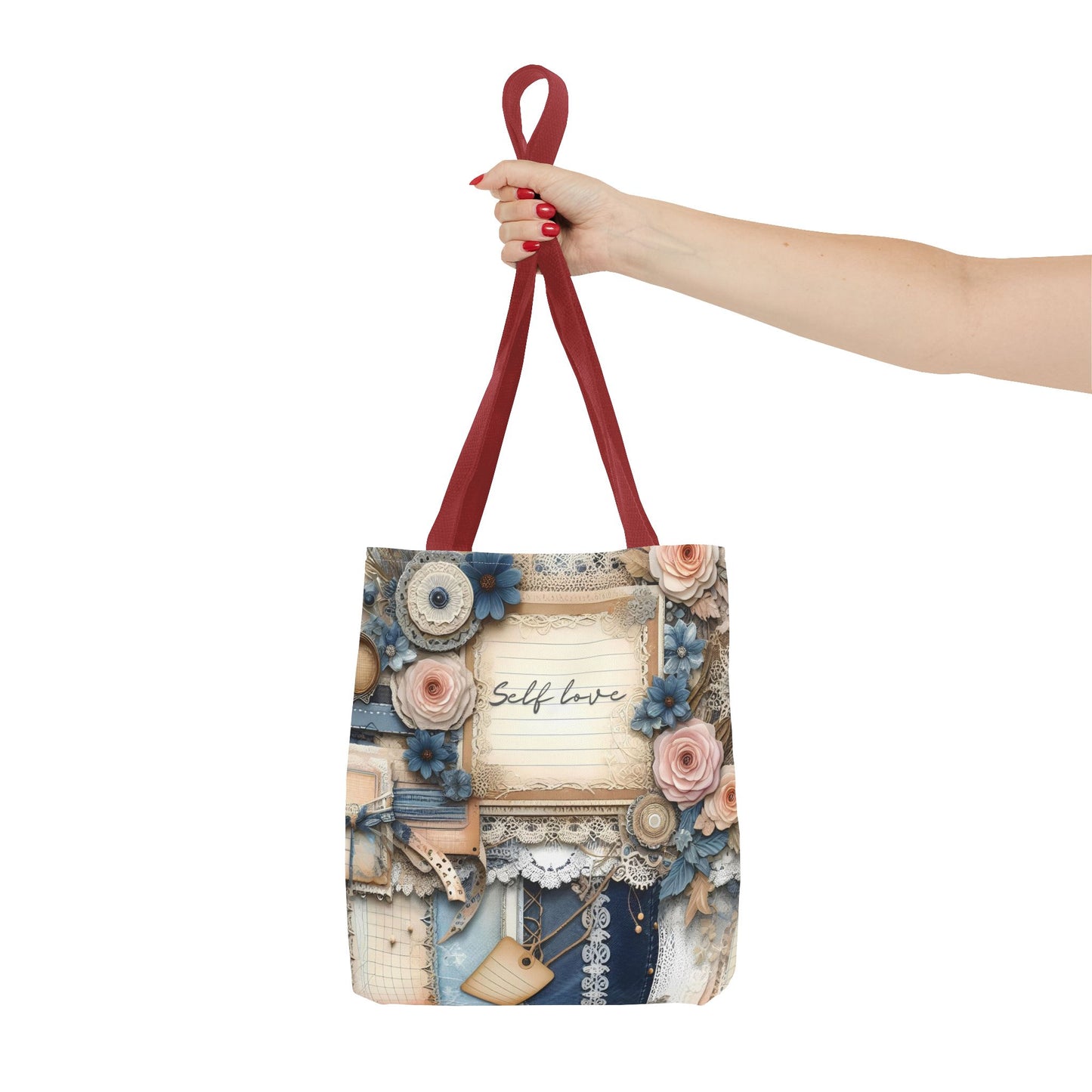 Self Love & Self Care Floral Tote Bag - Stylish & Inspirational Everyday Accessory