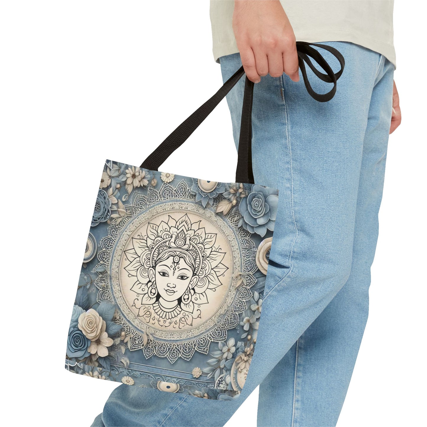 Mandala Goddess Tote Bag - Stylish Bohemian Eco-Friendly Shopping Bag