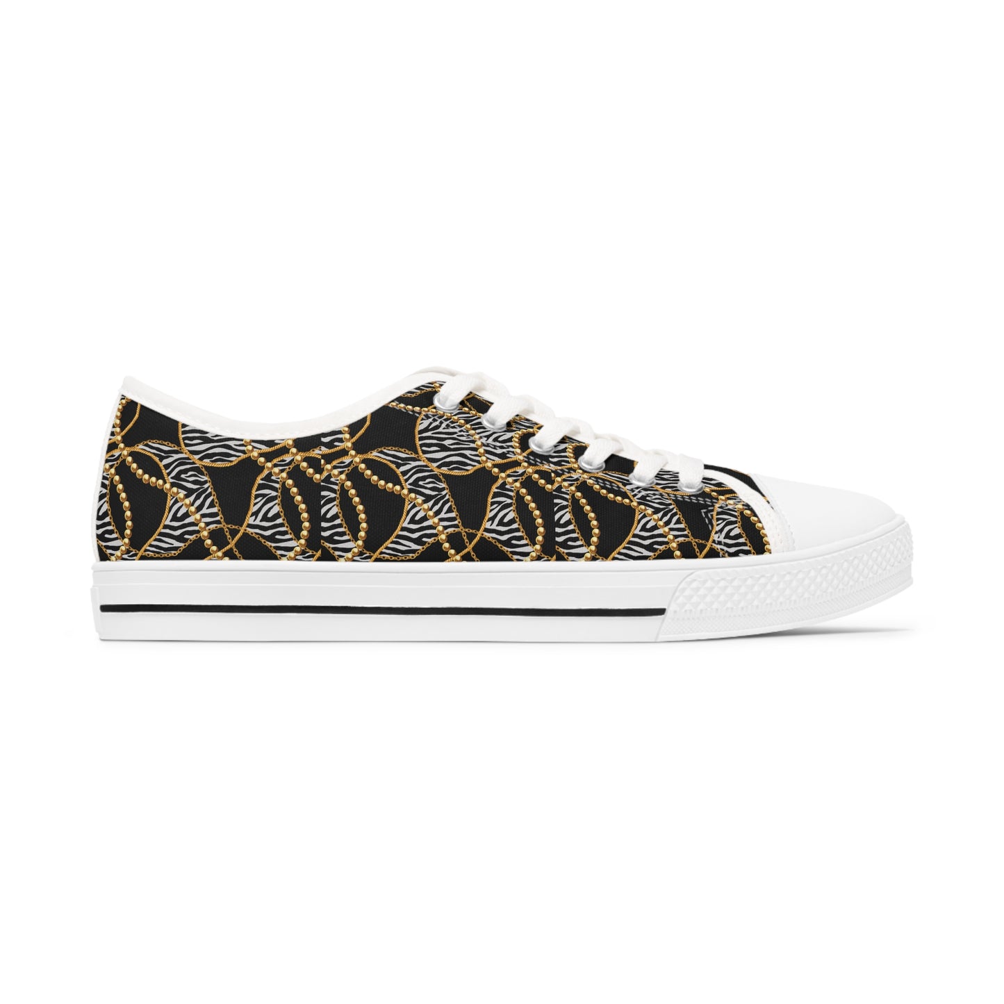 Trendy Women's Low Top Sneakers with Bold Zebra Design