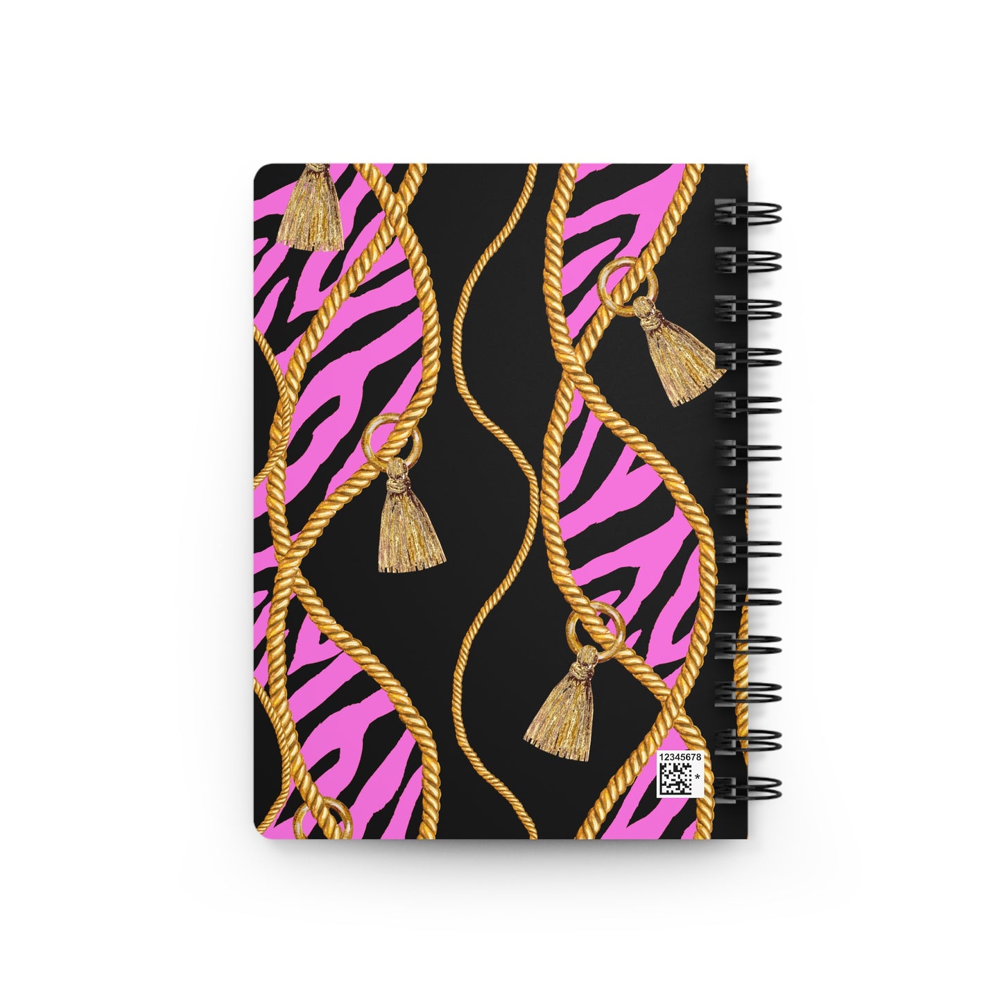 My Daily Spiral Bound Journal – Stylish & Chic Zebra Design with Gold Tassels