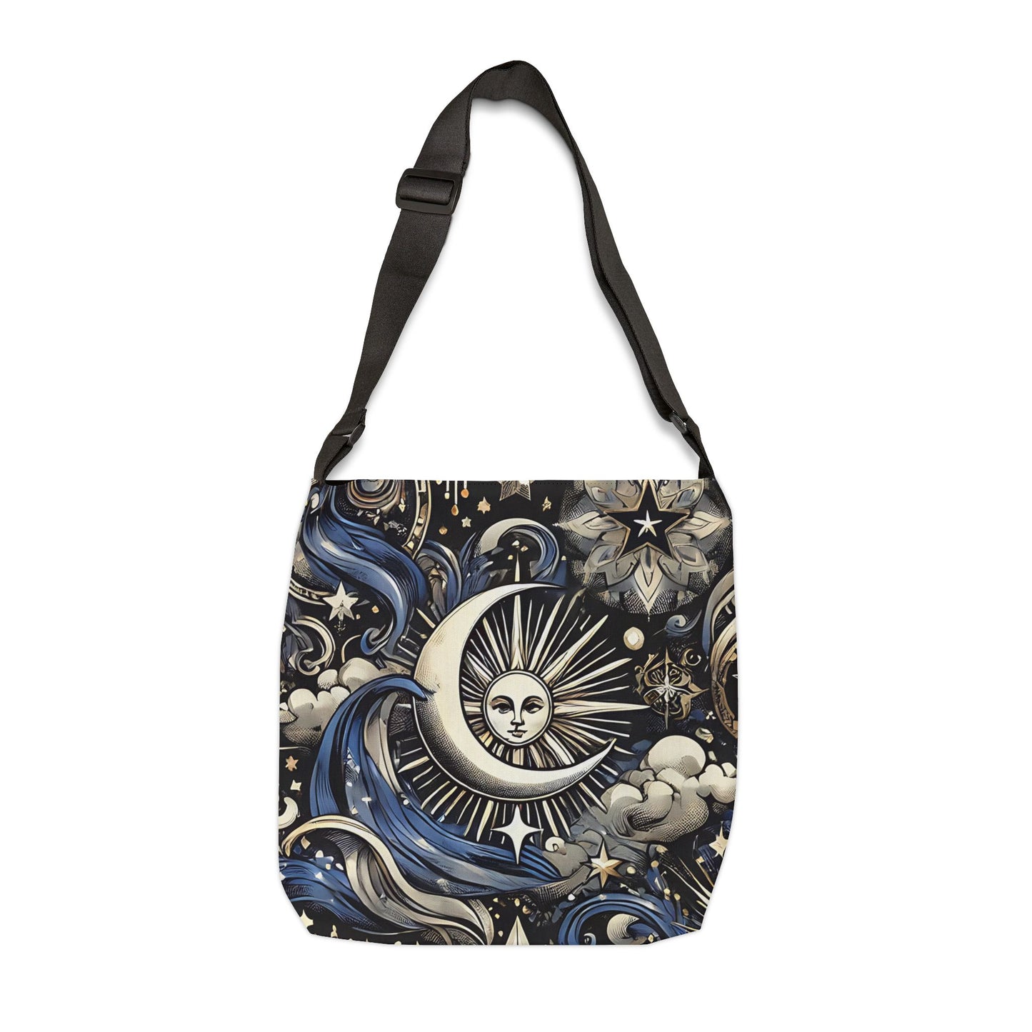 Celestial Dreams Adjustable Tote Bag - Moon & Stars Design