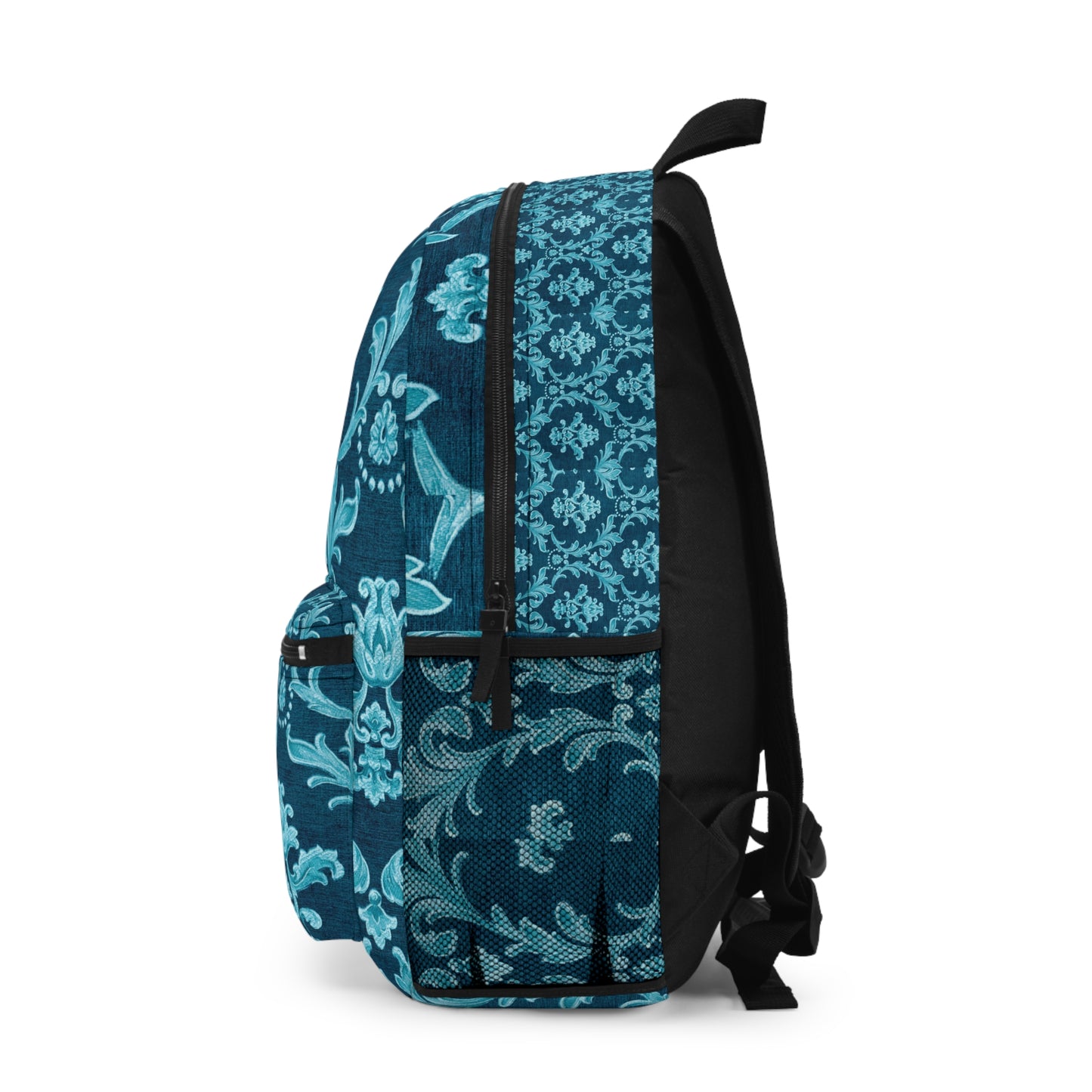 Backpack Ornate Print Teal Vintage Charm