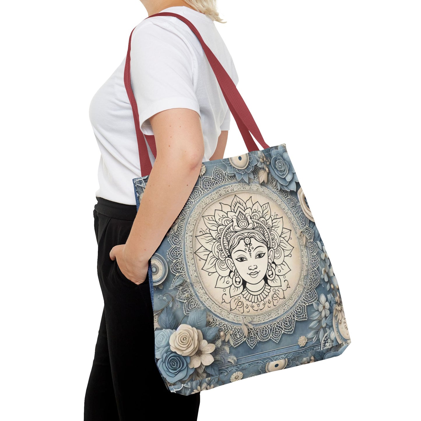 Mandala Goddess Tote Bag - Stylish Bohemian Eco-Friendly Shopping Bag