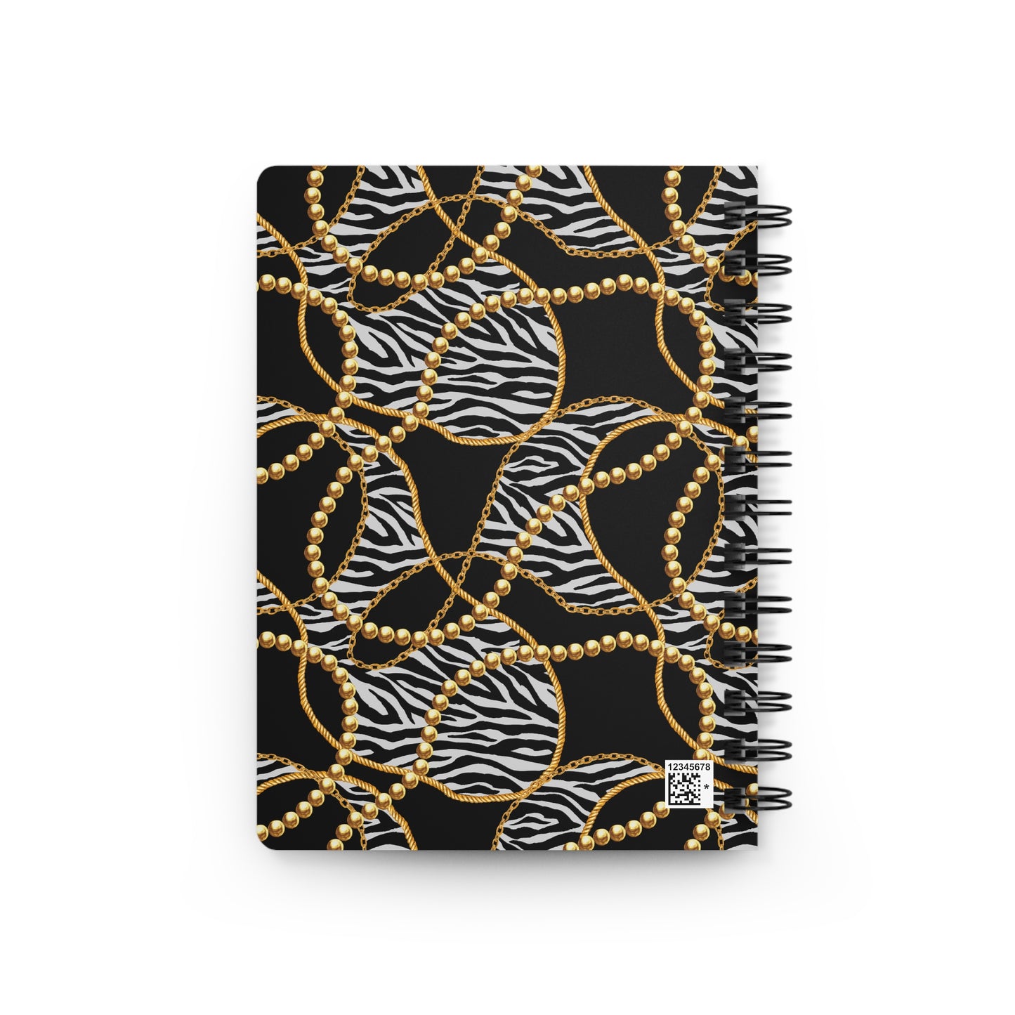 Chic Spiral Bound Journal - My Daily Journal with Zebra and Gold Design